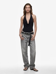 Sırt Dekolteli Degaje Yaka Bodysuit