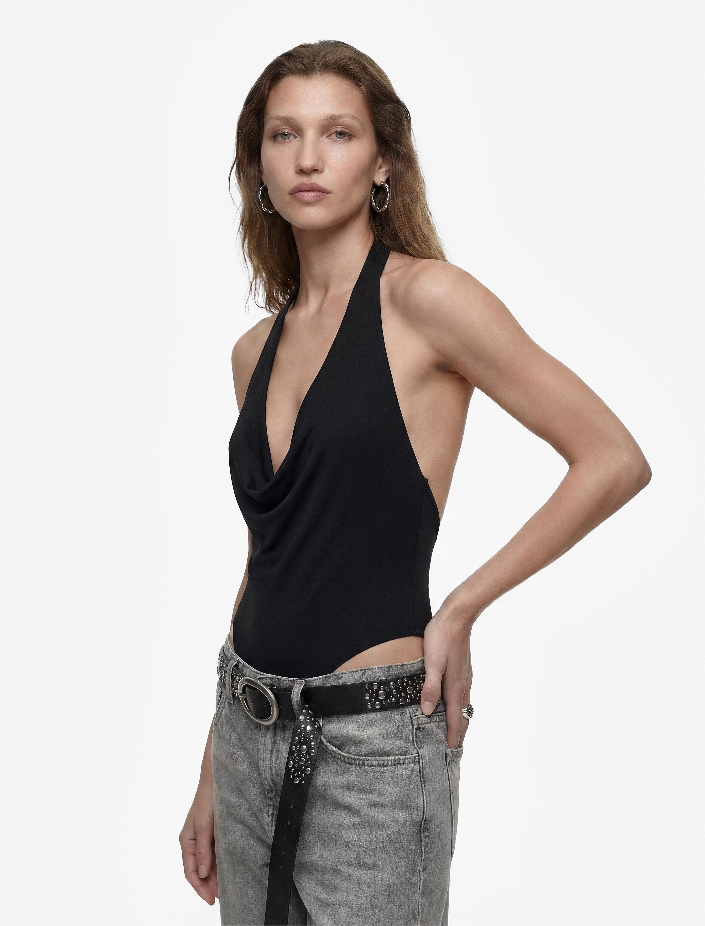   Sırt Dekolteli Degaje Yaka Bodysuit