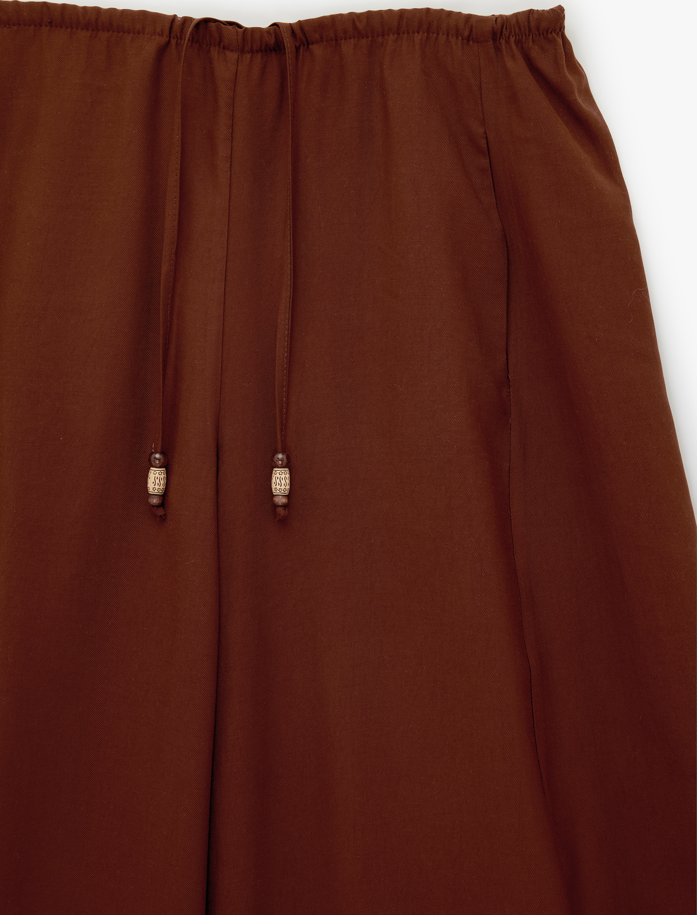   Modal Kumaş Beli Bağcıklı Balon Fit Cepli Şalvar Pantolon