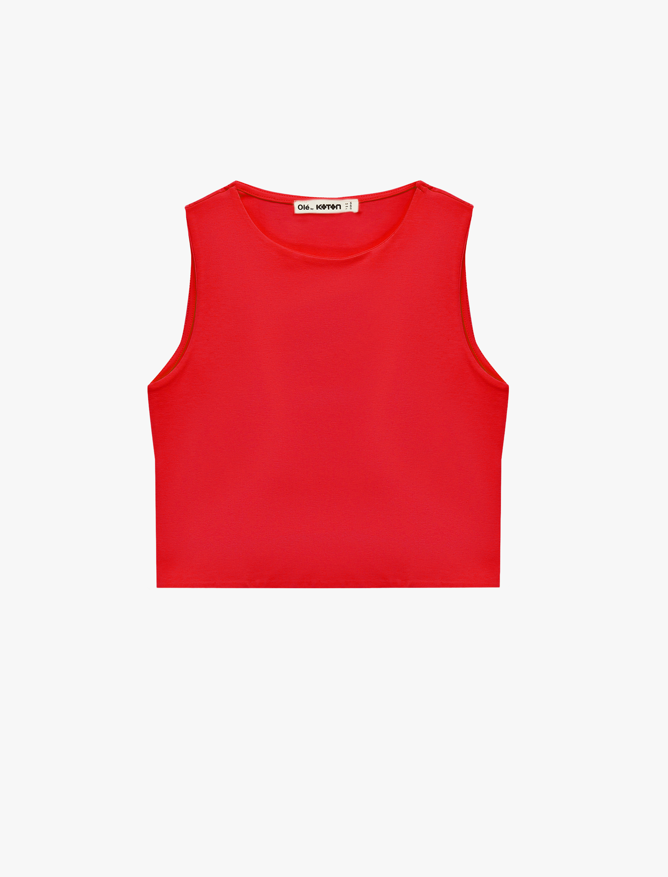   Kolsuz Bisiklet Yaka Slim Fit Crop Bluz