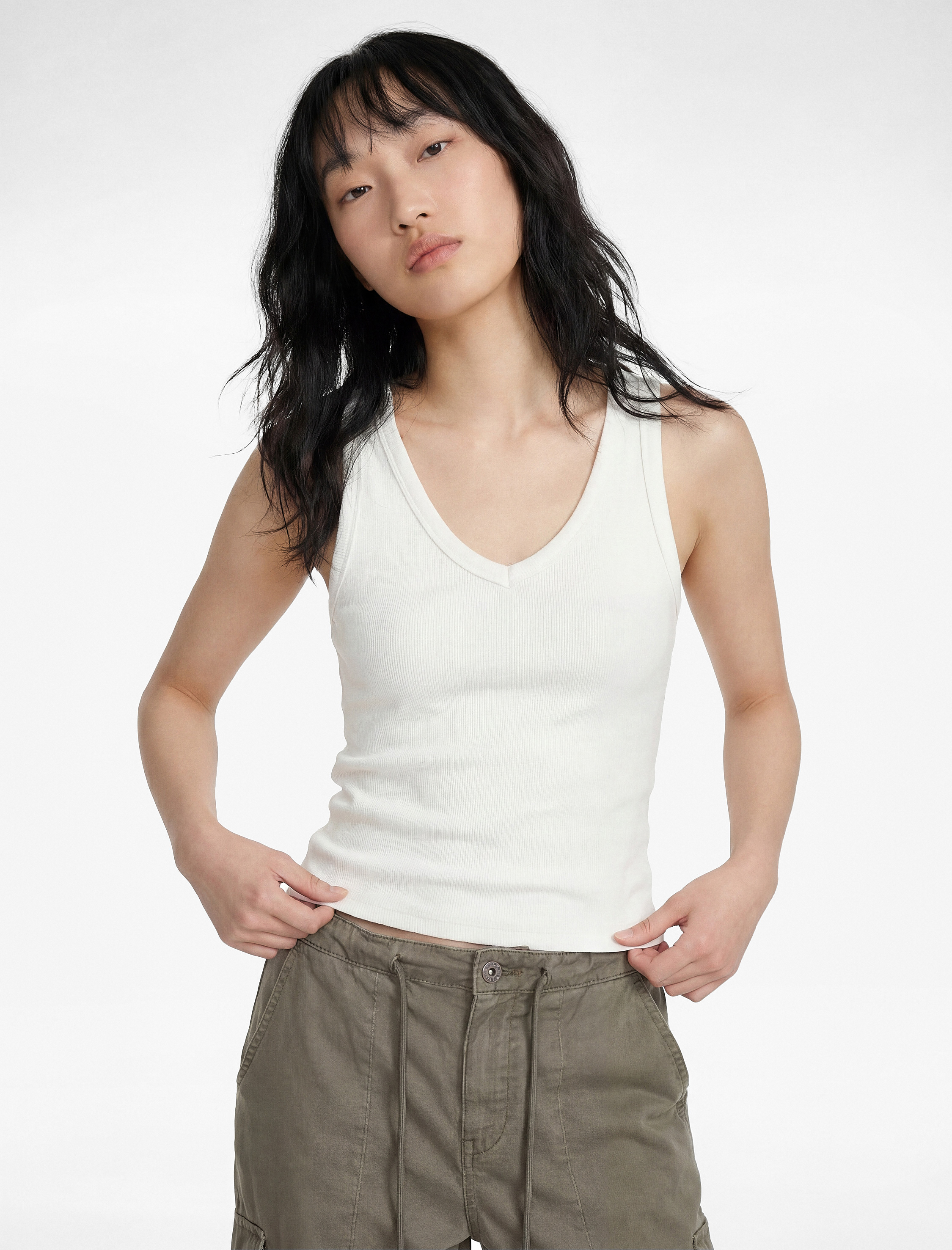   Kaşkorse Modal Karışımlı V Yaka Kolsuz Slim Fit Atlet