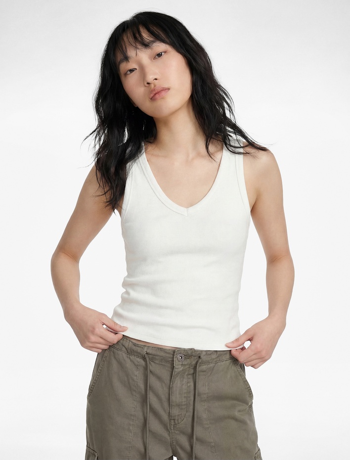  Kaşkorse Modal Karışımlı V Yaka Kolsuz Slim Fit Atlet