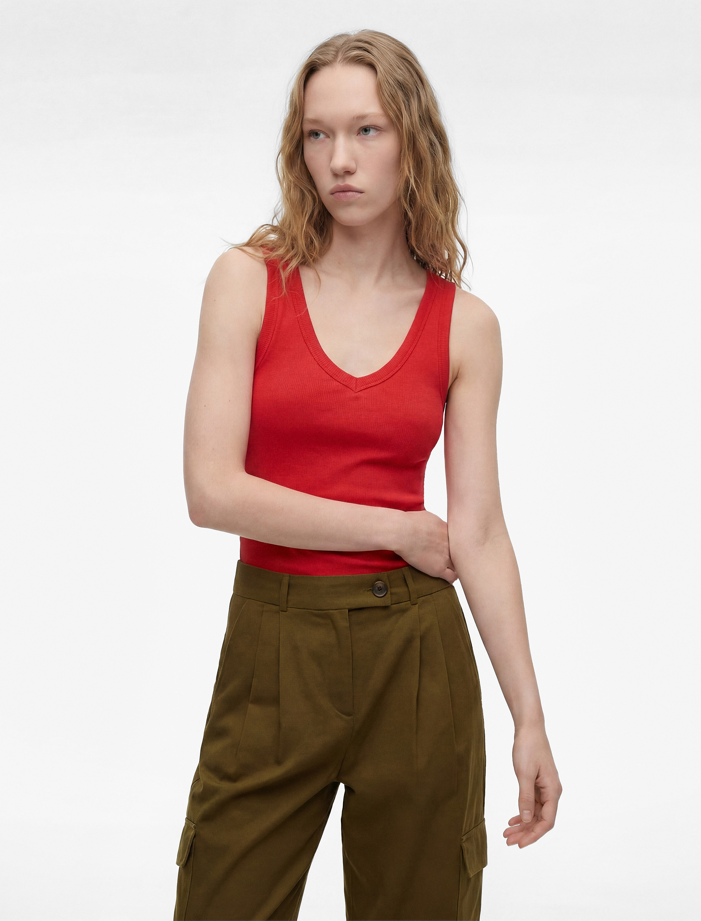   Kaşkorse Modal Karışımlı V Yaka Kolsuz Slim Fit Atlet