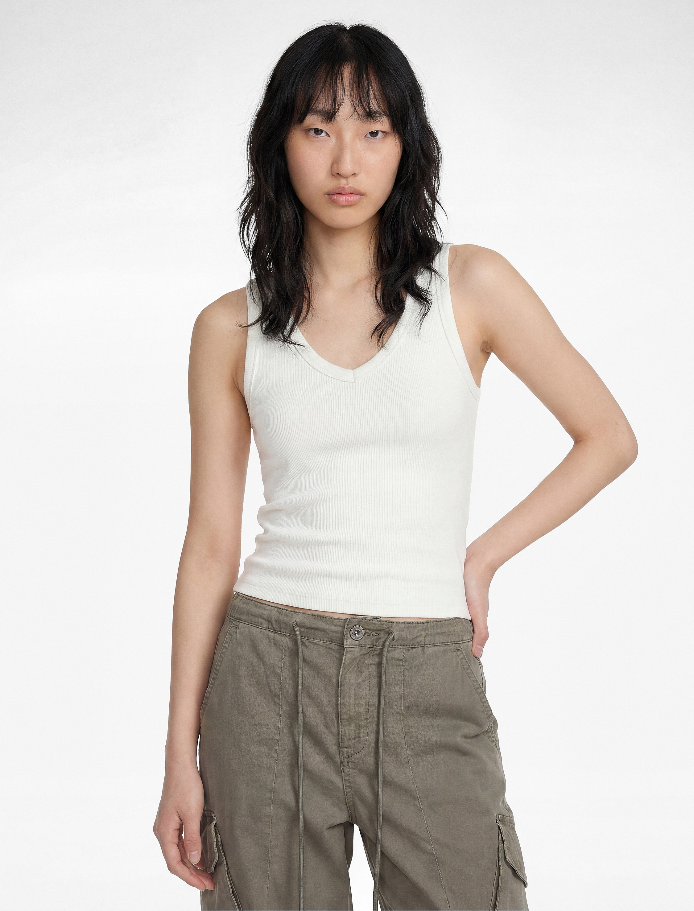   Kaşkorse Modal Karışımlı V Yaka Kolsuz Slim Fit Atlet