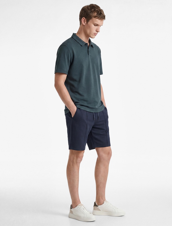  Kısa Kollu Regular Fit Düğmeli Polo Yaka Tişört