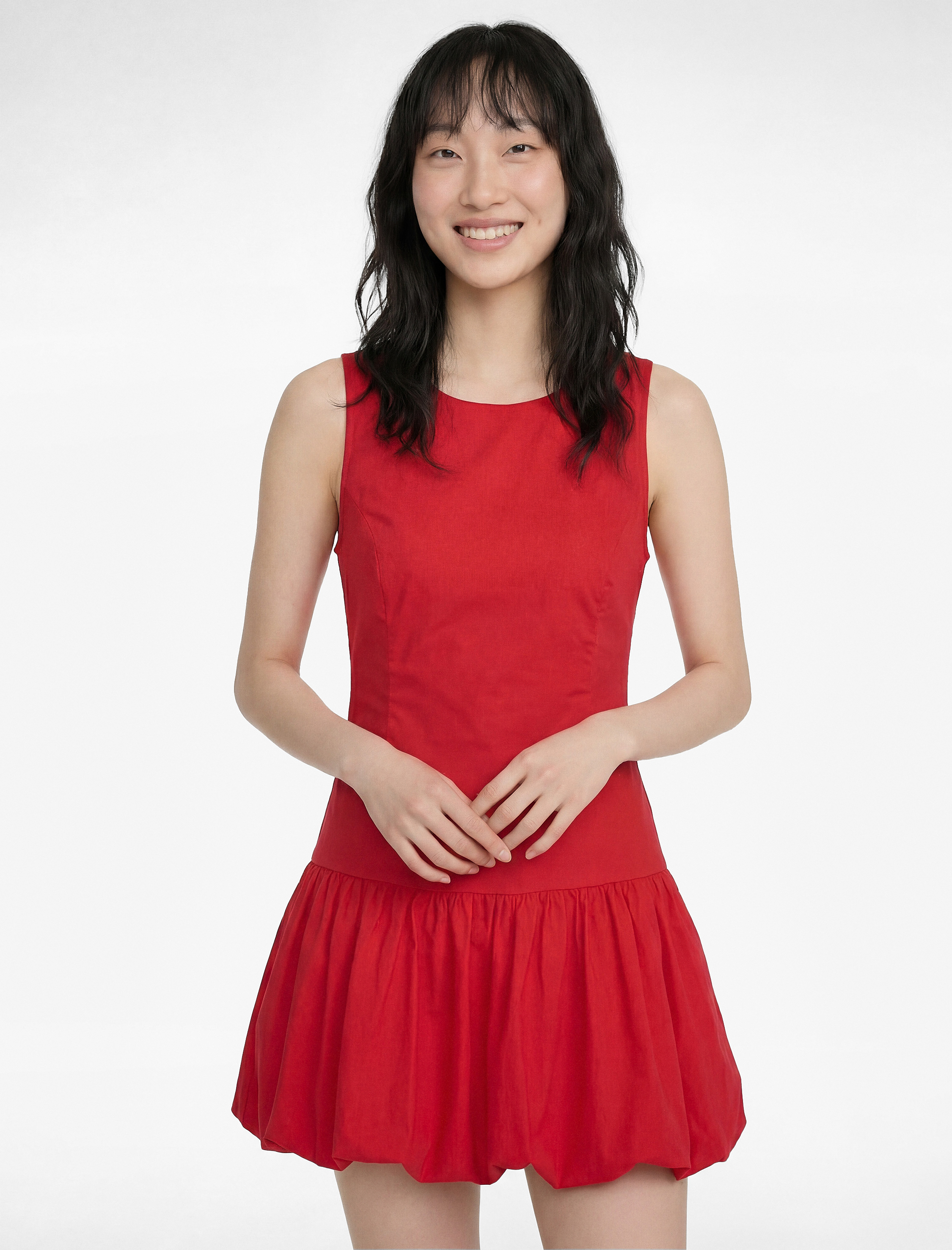   Slim Fit Bisiklet Yaka Kolsuz Bodycon Mini Elbise