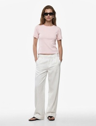 Slim Fit Kısa Kollu Bisiklet Yaka Basic Tişört