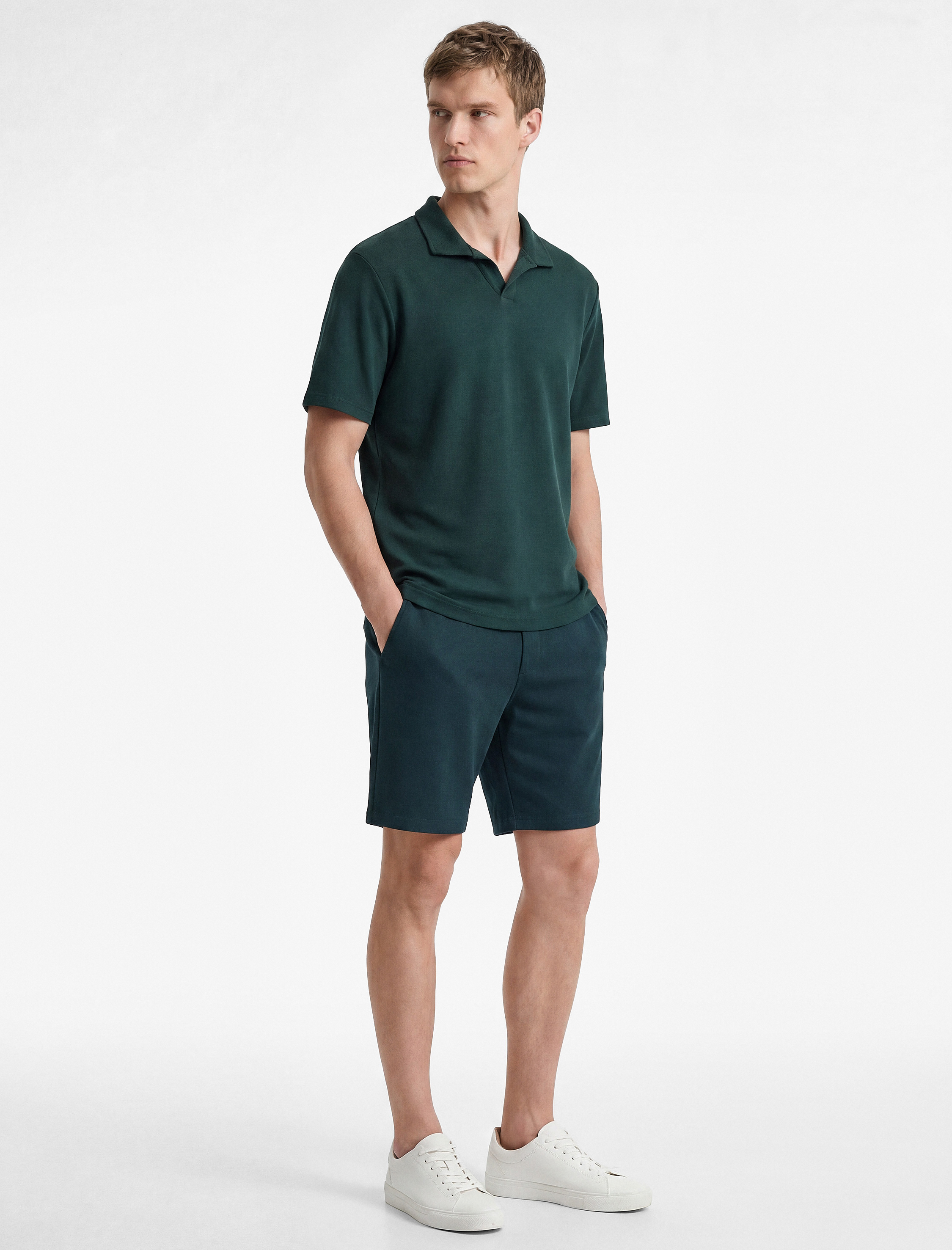   Kısa Kollu Regular Fit Viskon Karışımlı Polo Yaka Basic Tişört