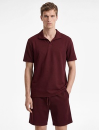 Kısa Kollu Regular Fit Viskon Karışımlı Polo Yaka Basic Tişört