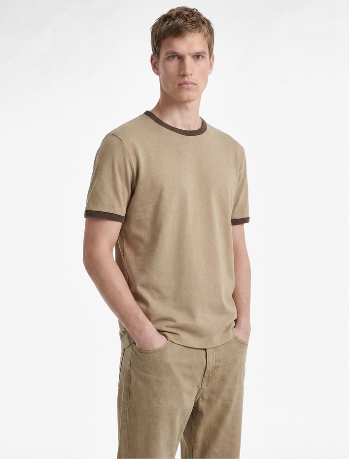  Pamuklu Kısa Kollu Biyeli Bisiklet Yaka Slim Fit Tişört