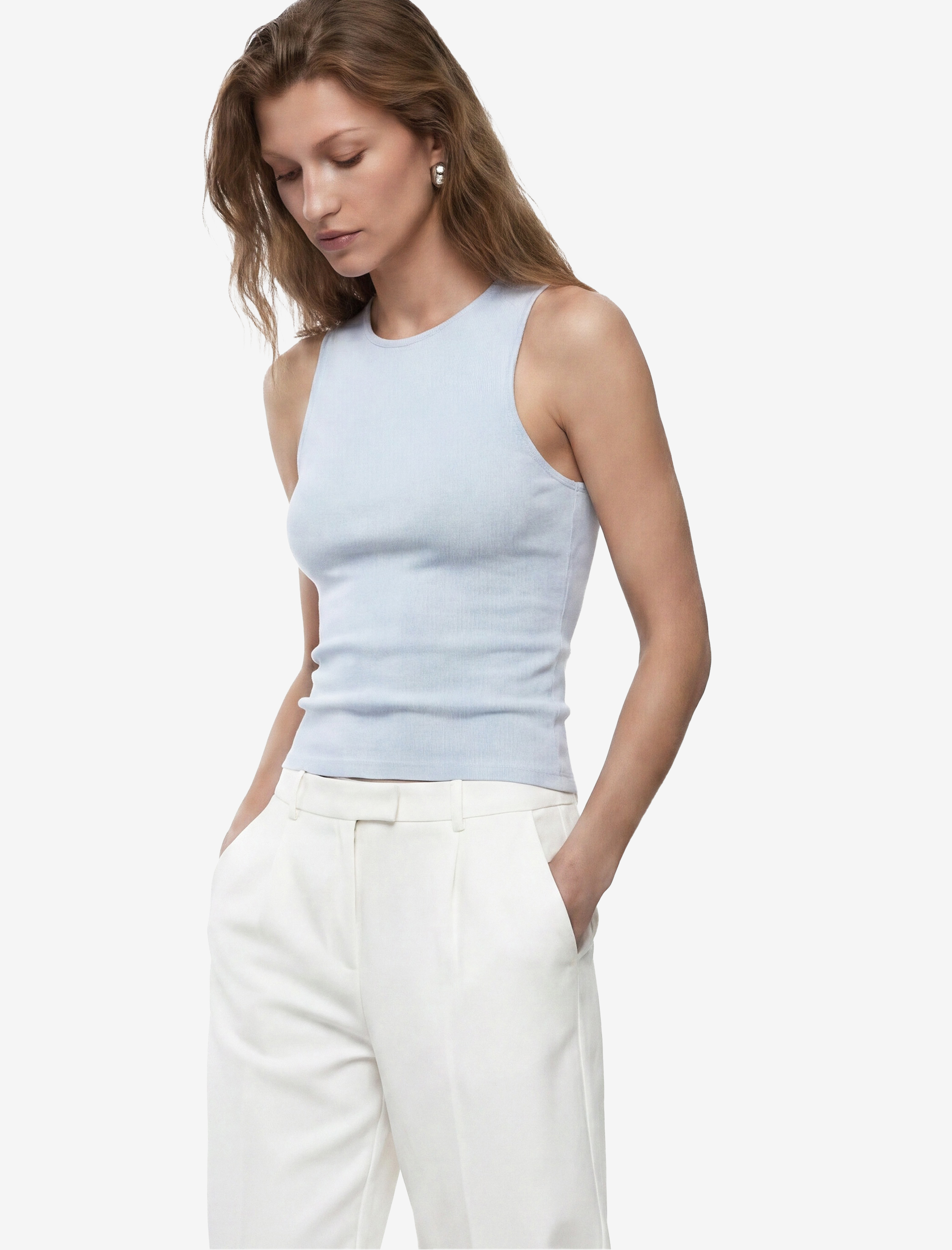   Regular Fit Kolsuz Bisiklet Yaka Triko Bluz