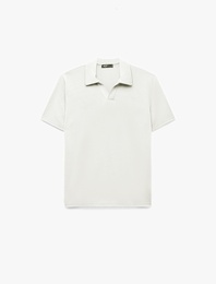 Viskon Karışımlı Kısa Kollu Regular Fit Polo Yaka Tişört