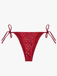 Bağlamalı İpli Zımba Detaylı Bikini Altı