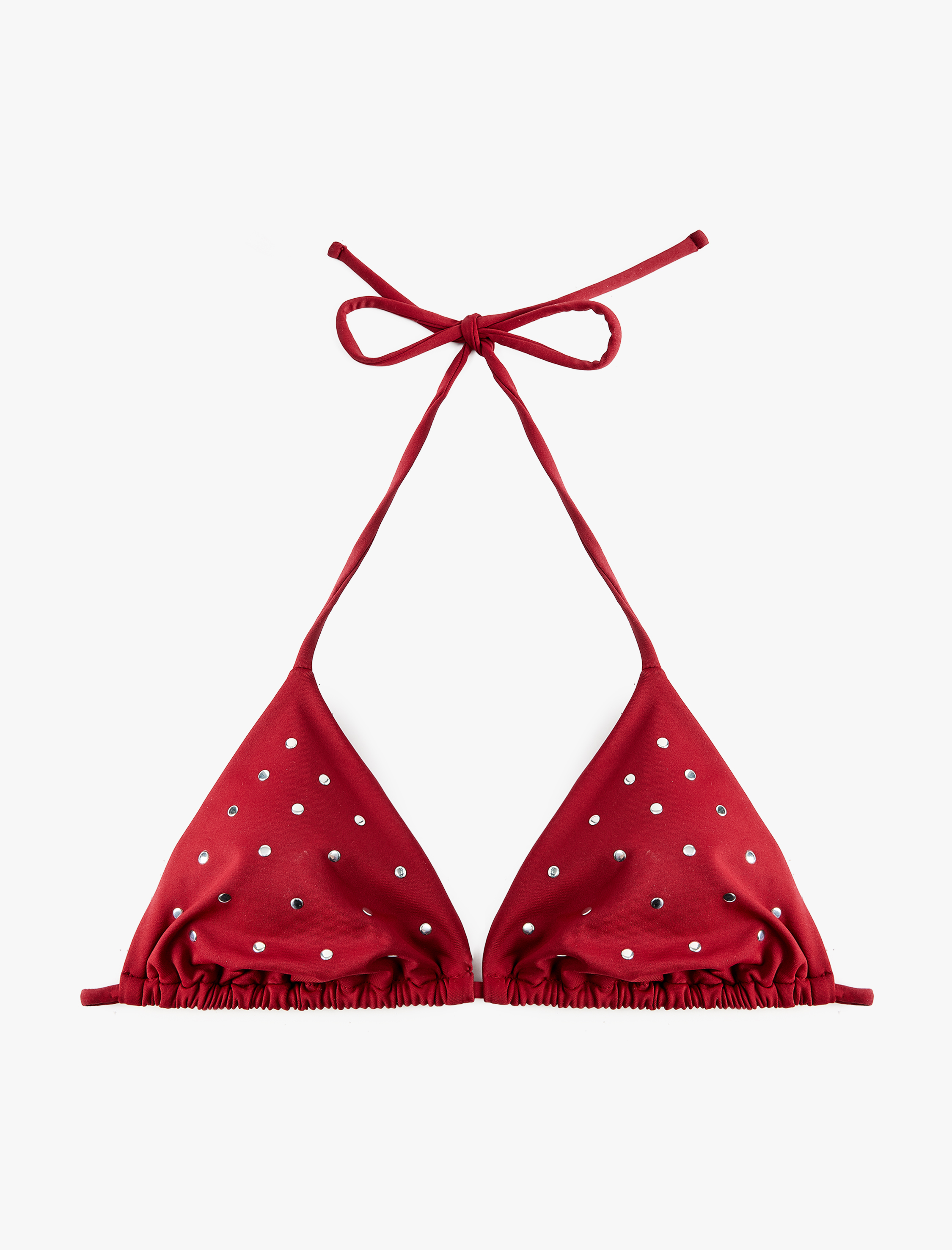   Boyundan Bağlamalı Zımbalı Üçgen Bikini Üstü
