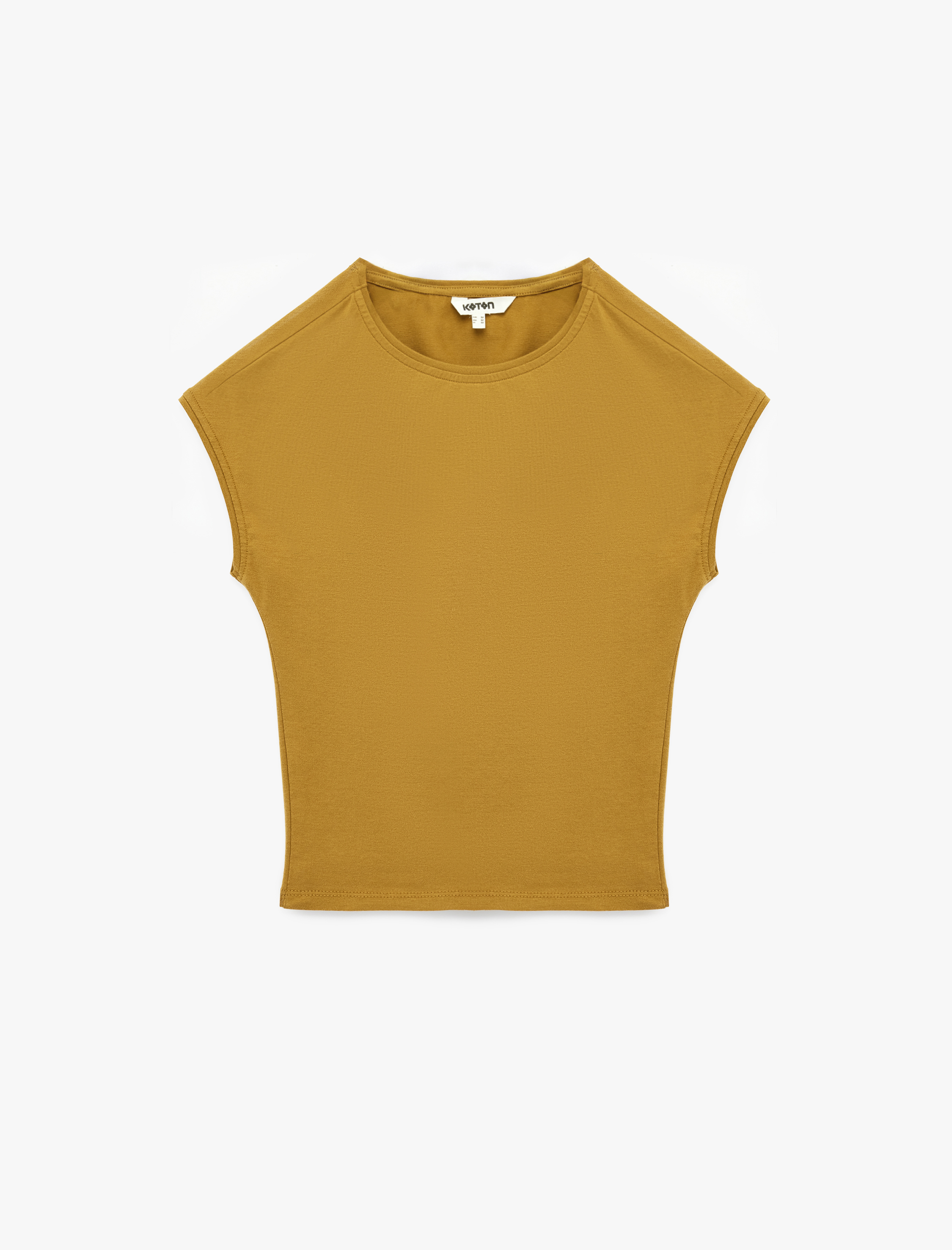   Slim Fit Pamuklu Bisiklet Yaka Sıfır Kol Tişört
