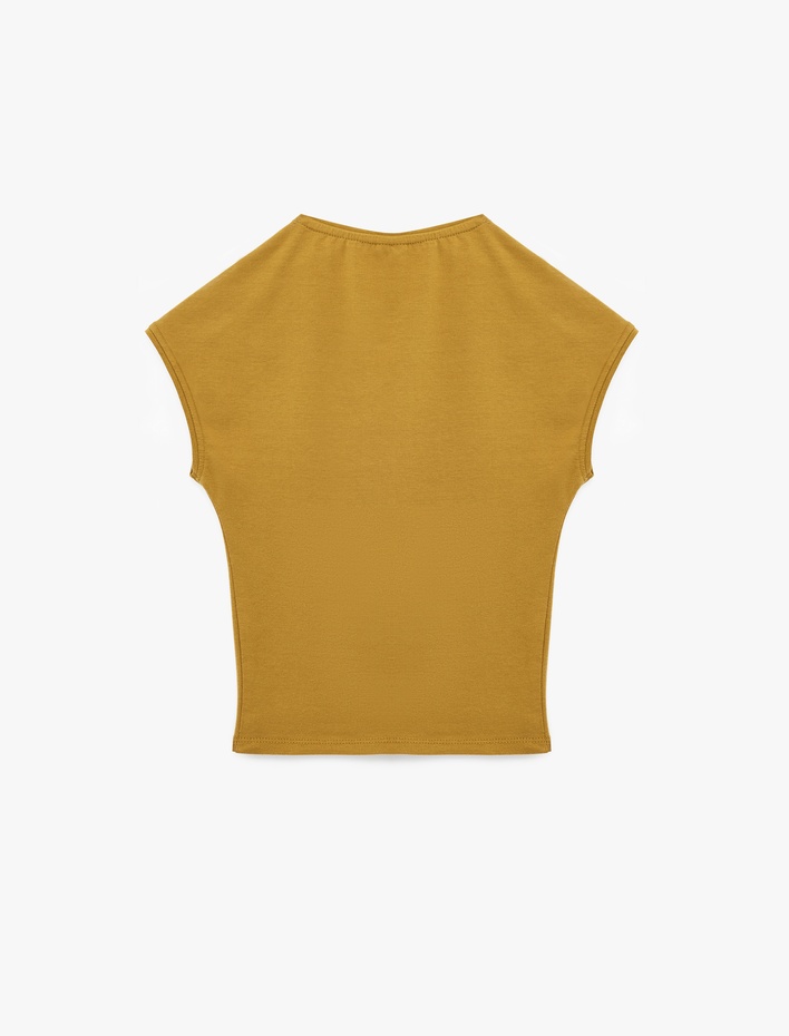  Slim Fit Pamuklu Bisiklet Yaka Sıfır Kol Tişört