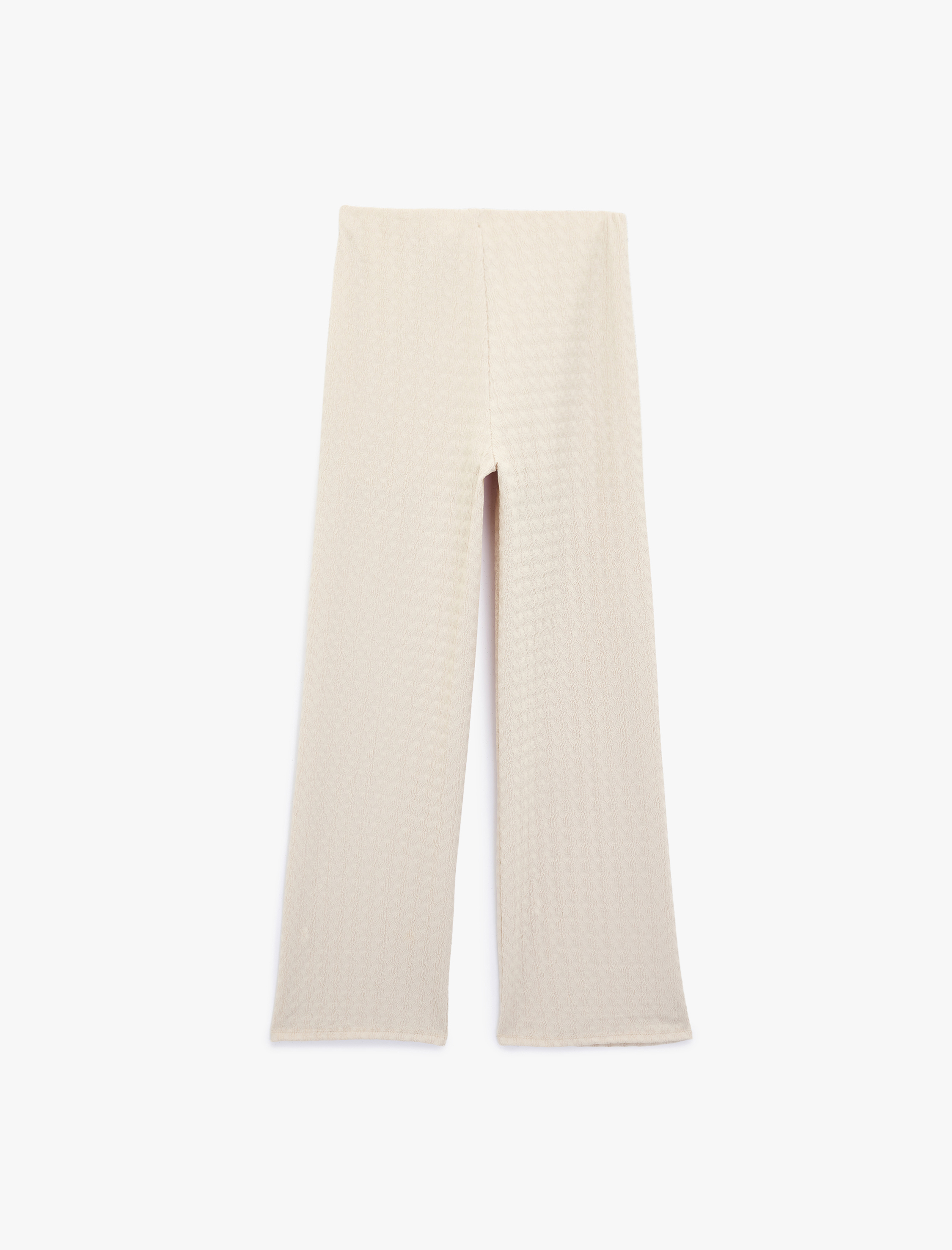   Bürümcük Kumaş Yüksek Bel Bol Düz Paça Pantolon