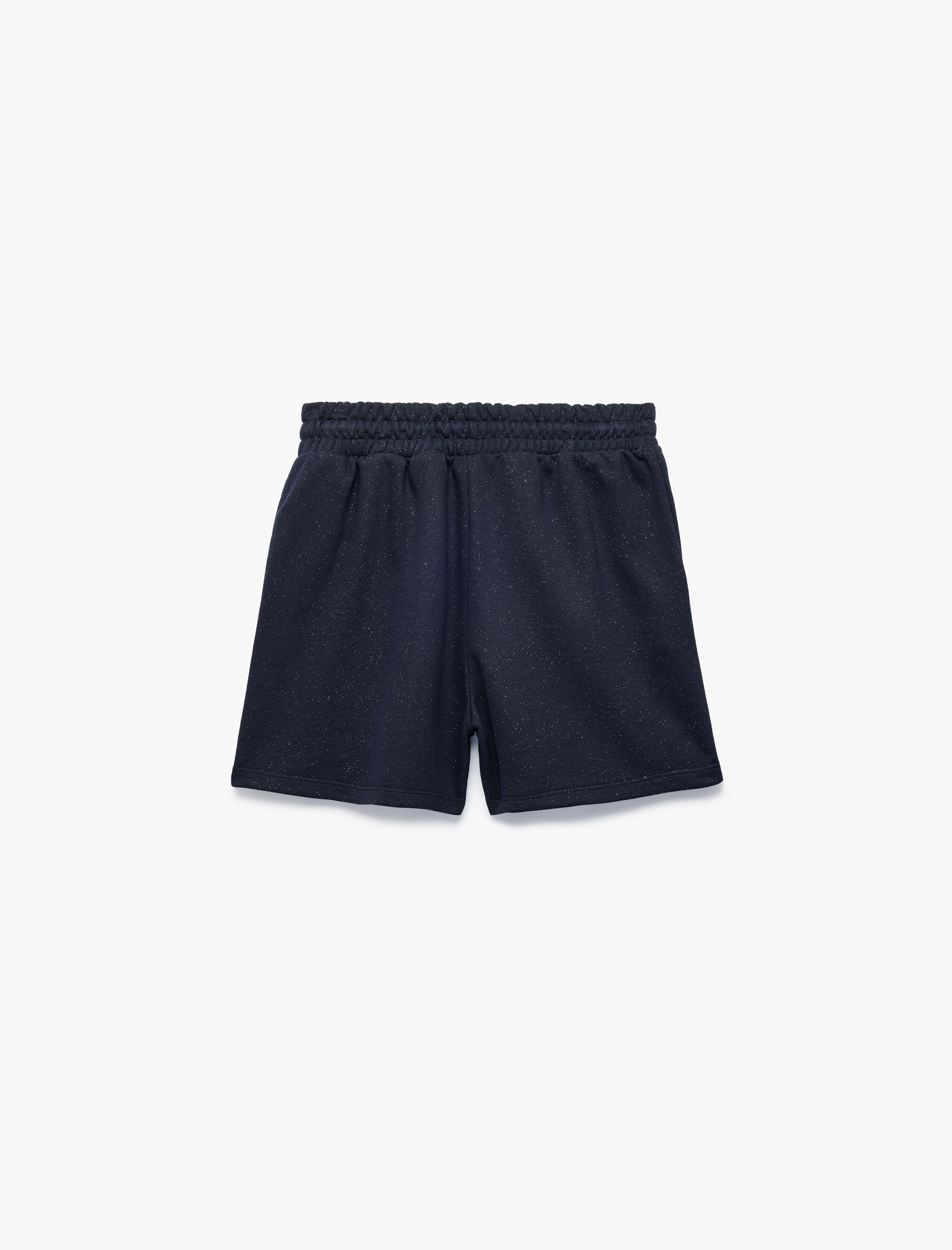   Slim Fit Beli Bağcıklı Cepli Simli Mini Şort