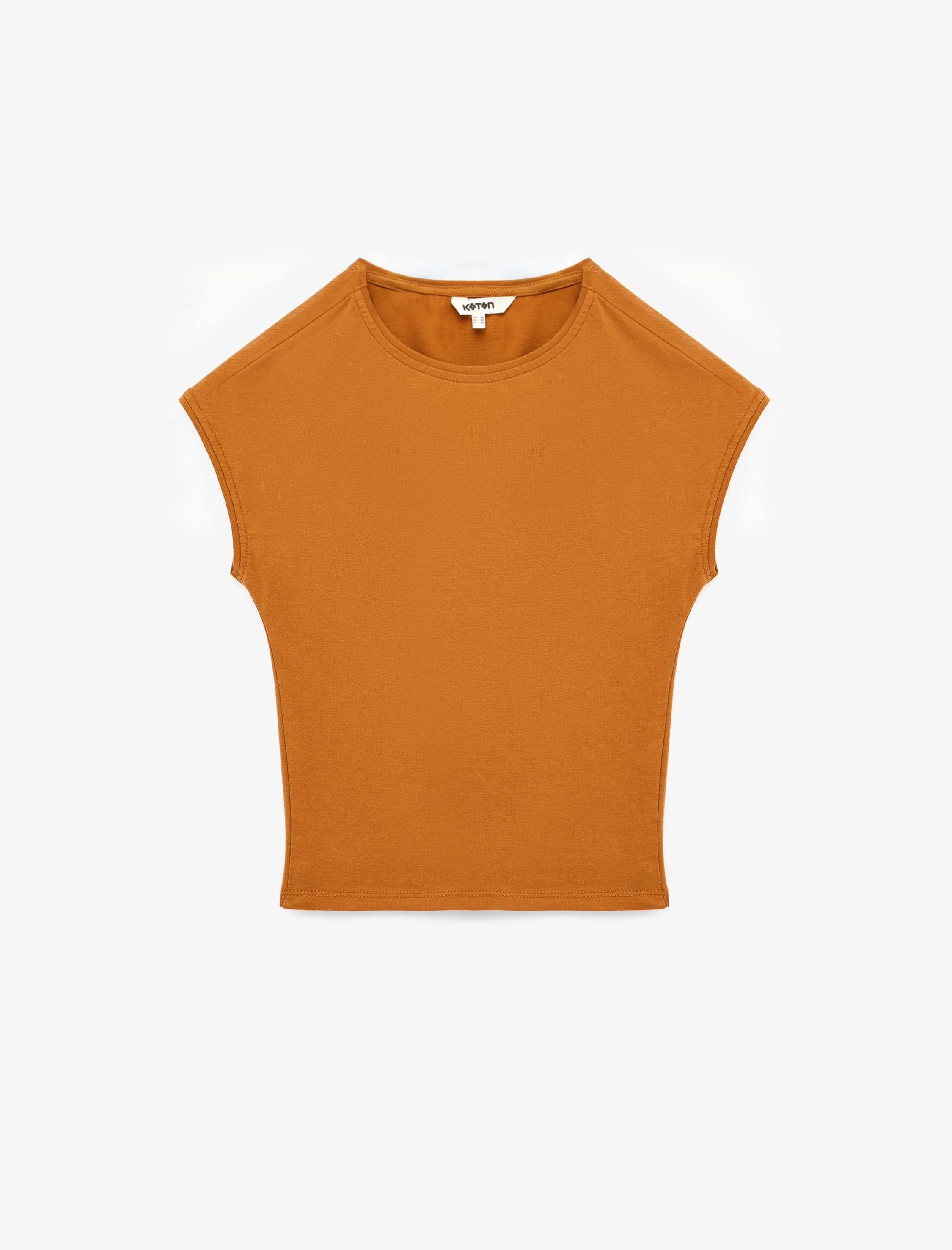  Slim Fit Pamuklu Bisiklet Yaka Sıfır Kol Tişört