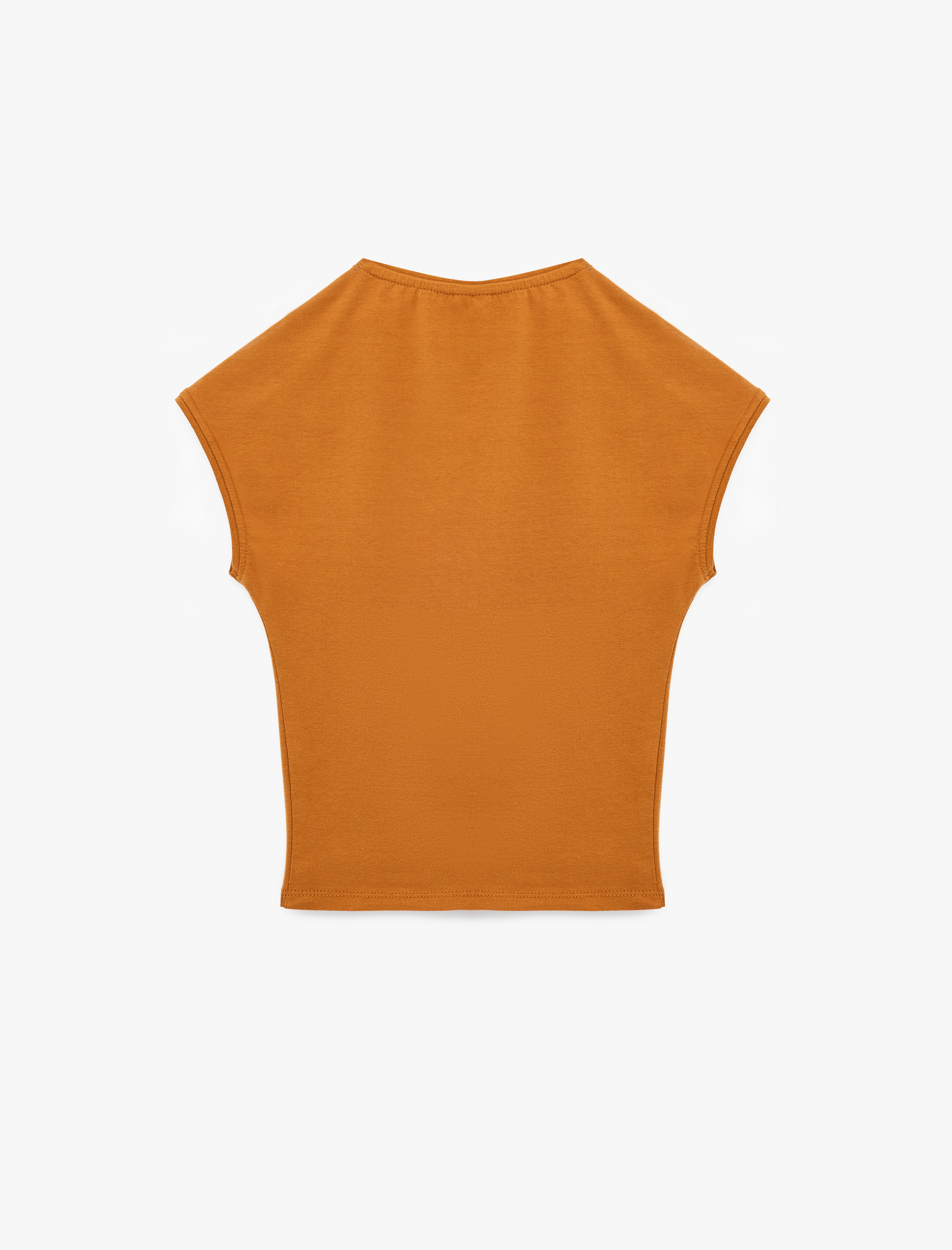   Slim Fit Pamuklu Bisiklet Yaka Sıfır Kol Tişört