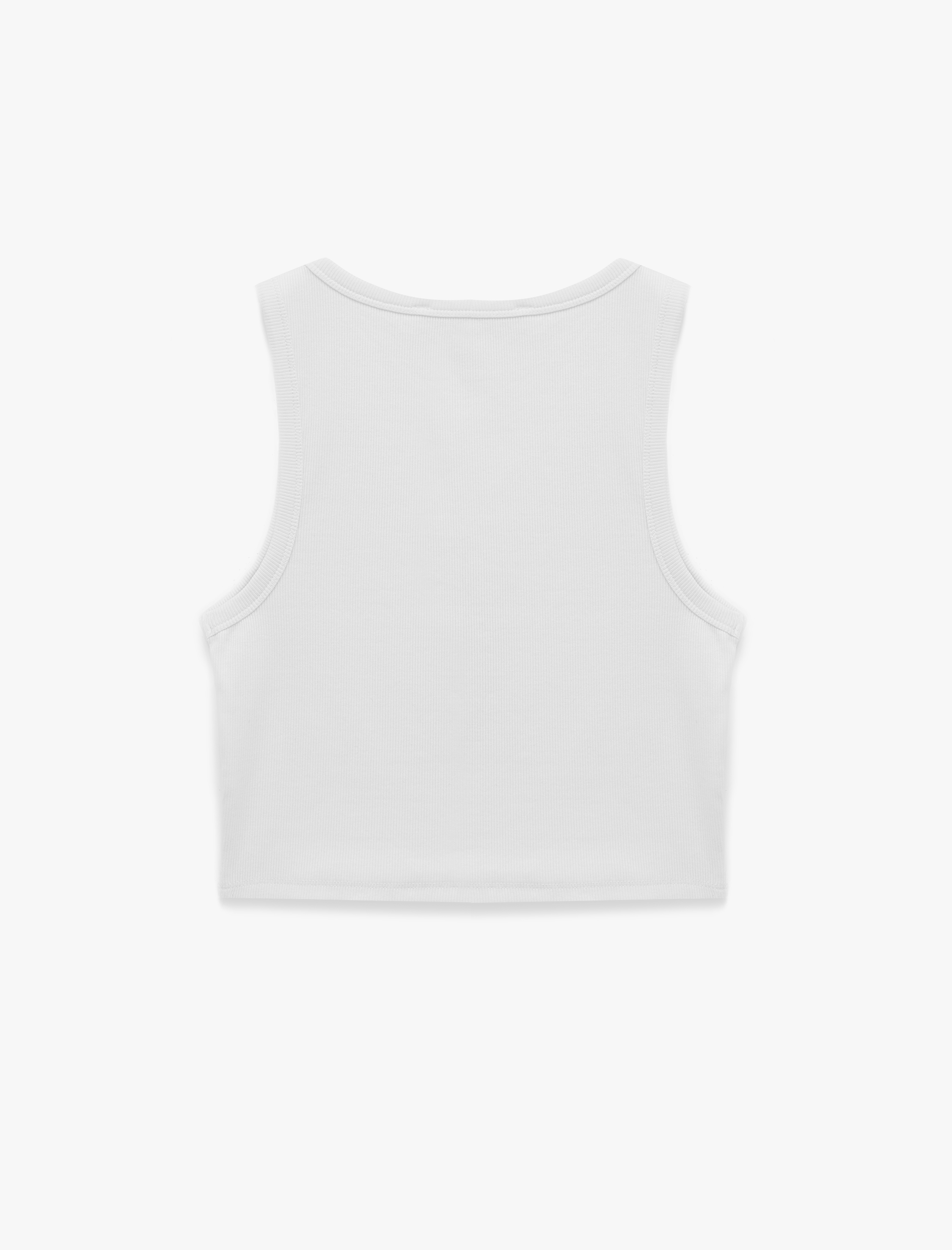   Pamuklu Düğmeli Çizgili Kolsuz Hanley Yaka Crop Top