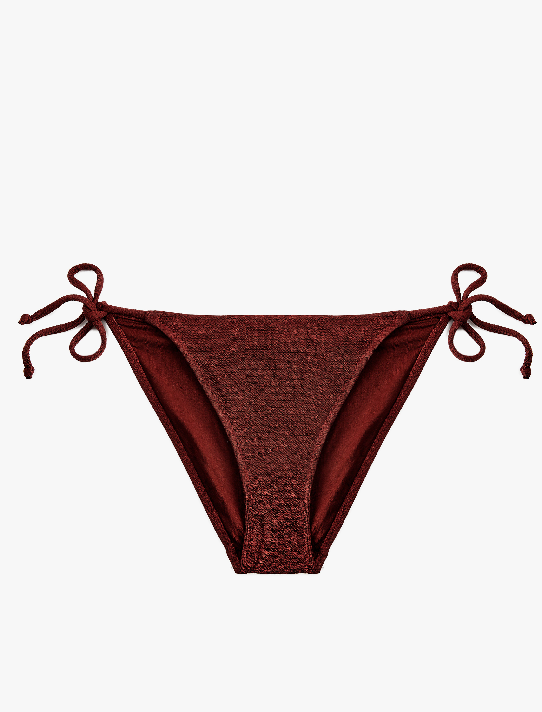   Yanları Bağlamalı İpli Dokulu Bikini Altı