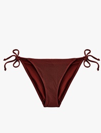 Yanları Bağlamalı İpli Dokulu Bikini Altı