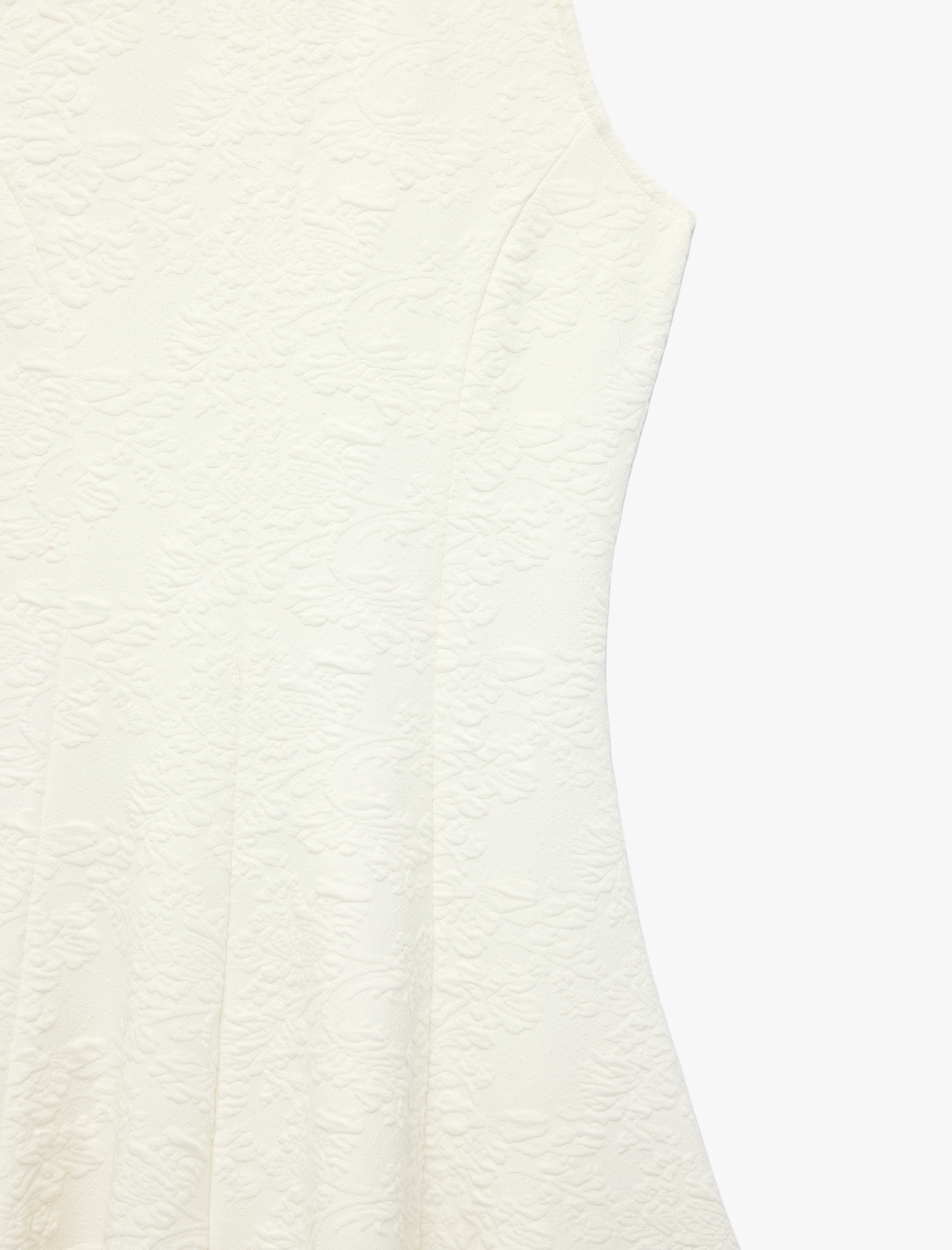   Slim Fit Floral Dokulu Kolsuz Mini Kloş Elbise