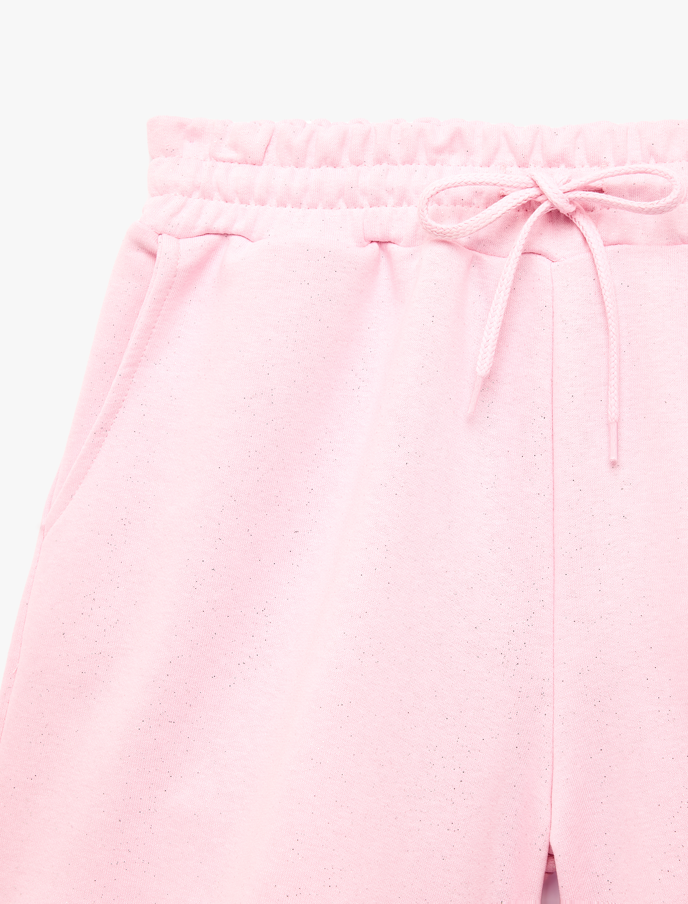   Slim Fit Beli Bağcıklı Cepli Simli Mini Şort