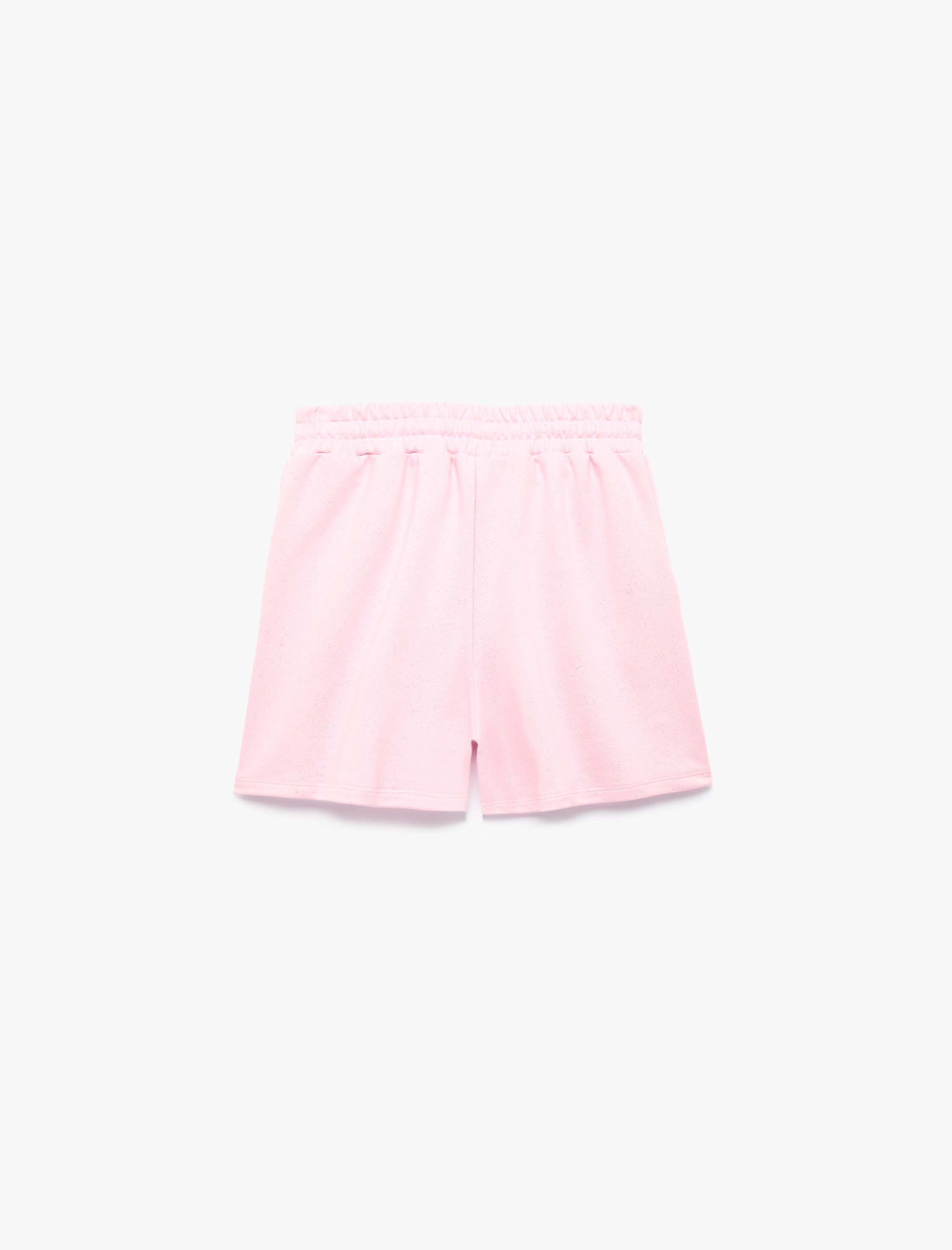   Slim Fit Beli Bağcıklı Cepli Simli Mini Şort