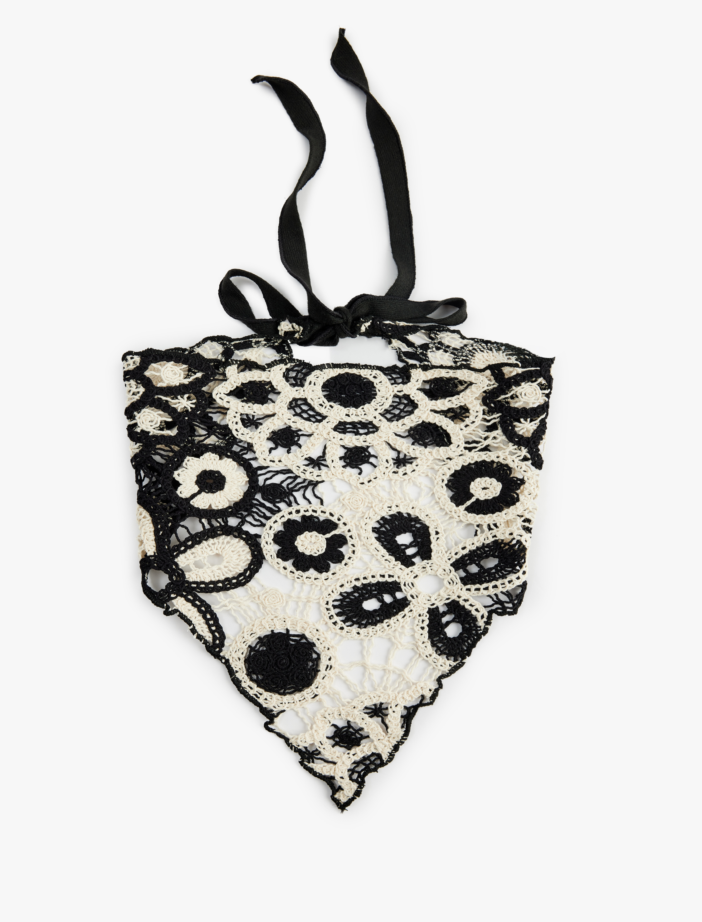  Kadın Pamuklu Dantelli Üçgen Bandana