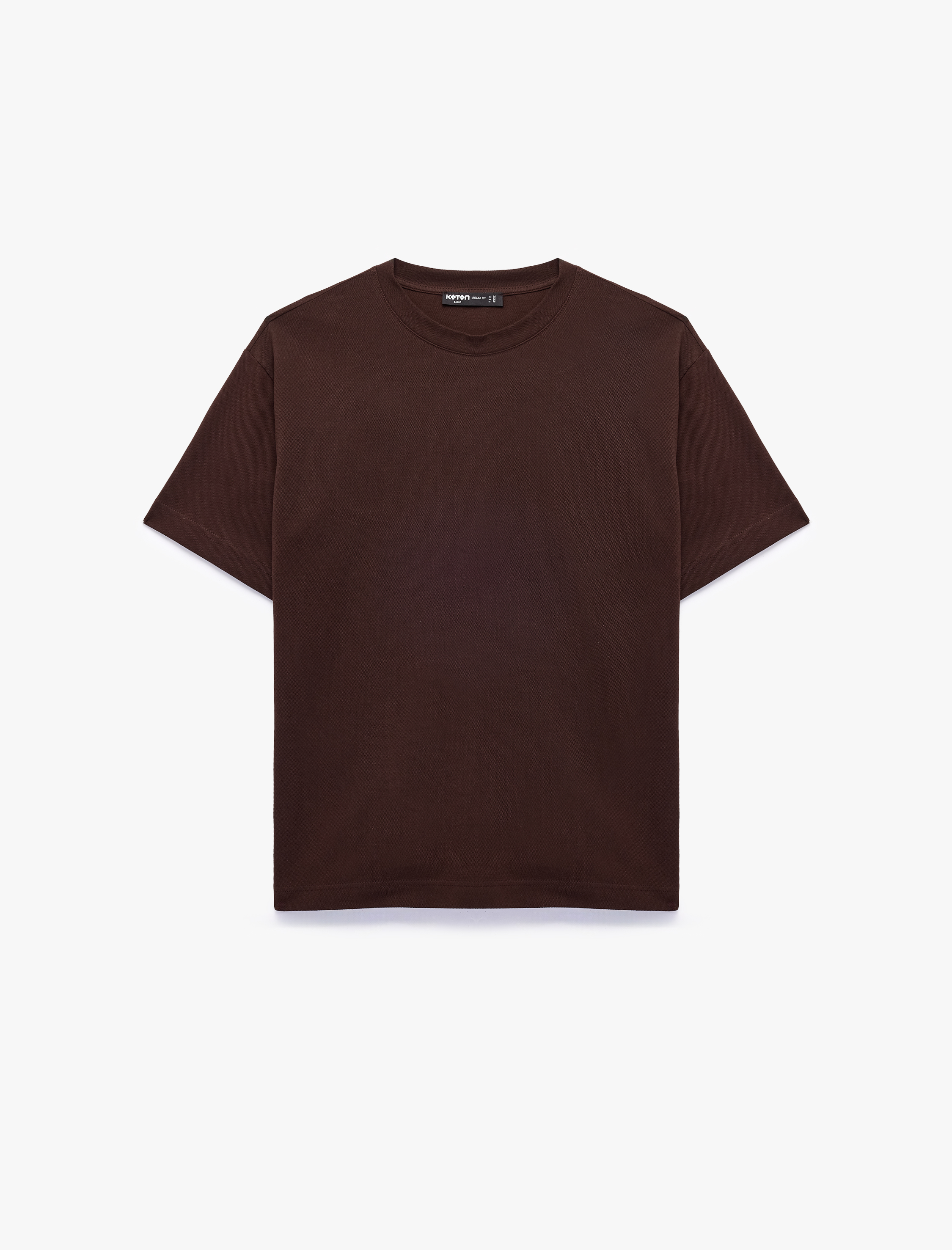   Pamuklu Kısa Kollu Bisiklet Yaka Basic Oversize Tişört