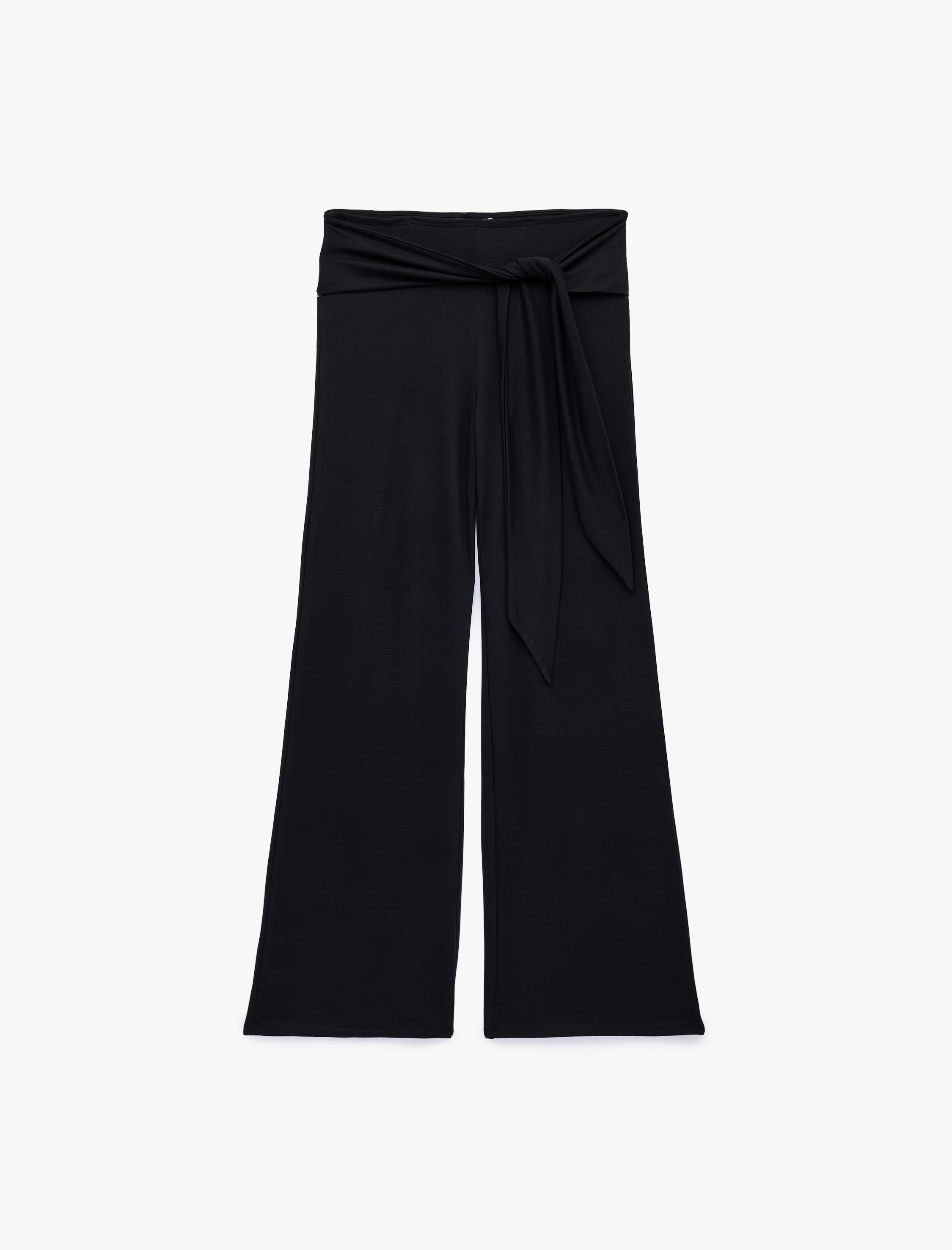   Beli Bağlama Detaylı Modal Geniş Paça Pantolon