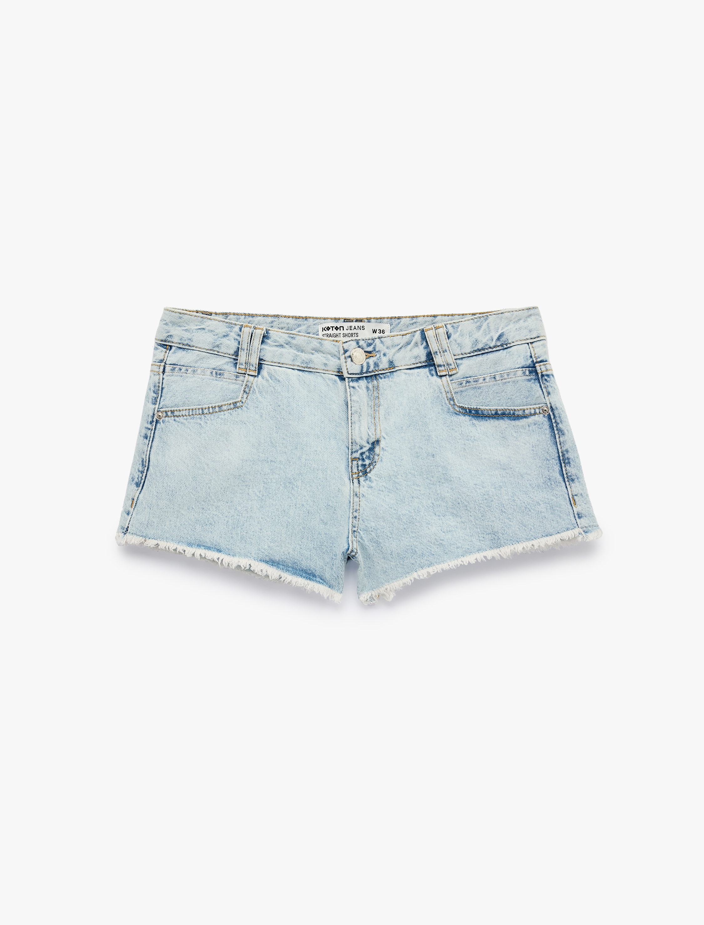   Normal Bel Cepli Pamuklu Pis Paça Regular Fit Mikro Denim Şort