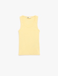 Pamuklu Kaşkorse Slim Fit U Yaka Fitilli Atlet