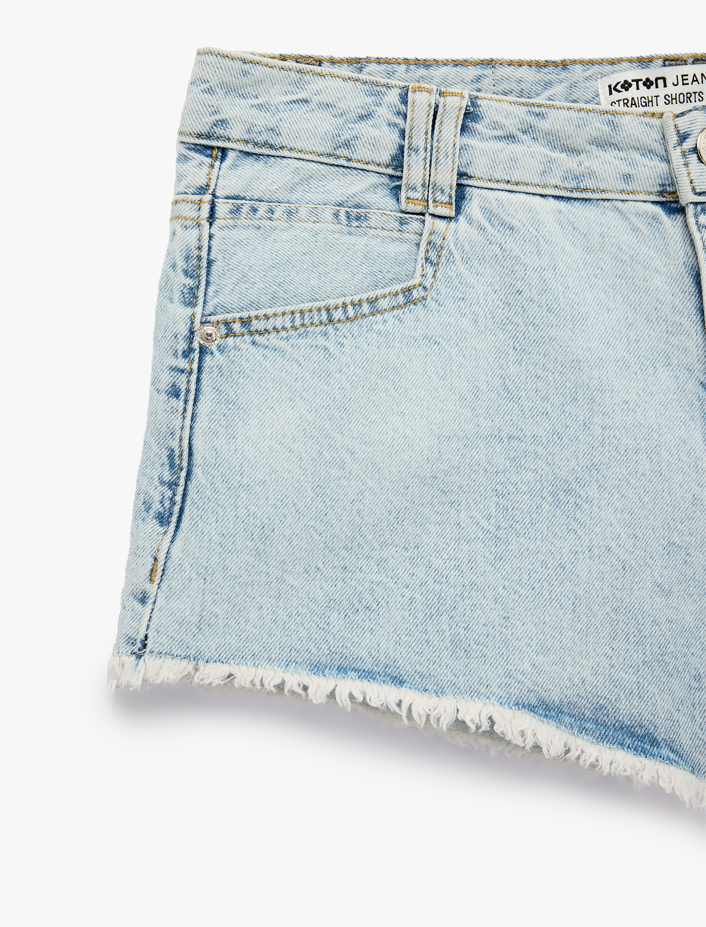   Normal Bel Cepli Pamuklu Pis Paça Regular Fit Mikro Denim Şort