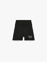 Yüksek Bel Slim Fit Baskılı Spor Tayt