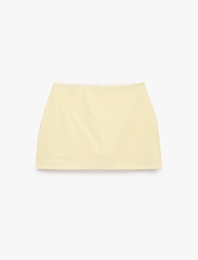 Yüksek Bel Slim Fit Pötikare Şort Etek
