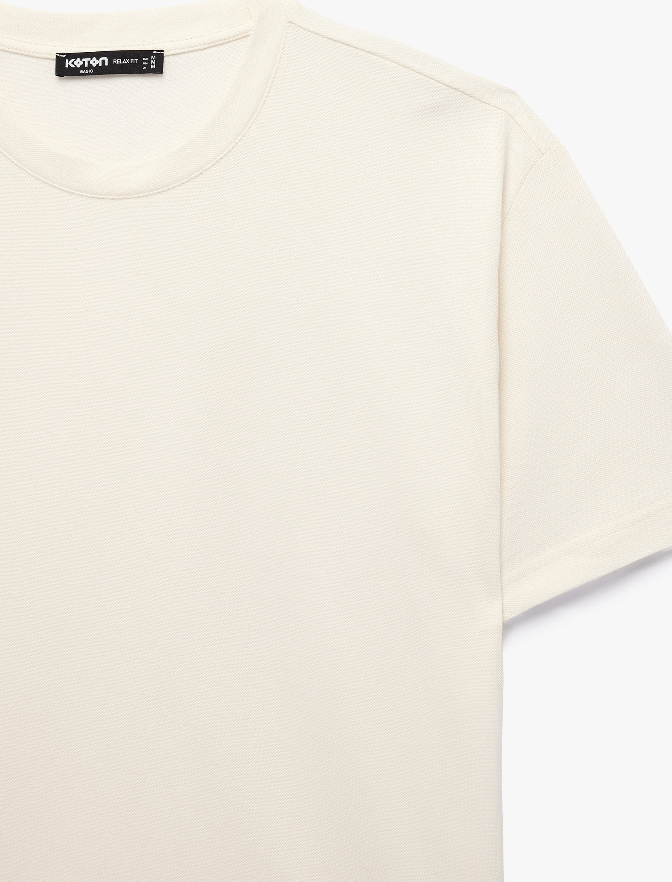  Pamuklu Kısa Kollu Bisiklet Yaka Basic Oversize Tişört