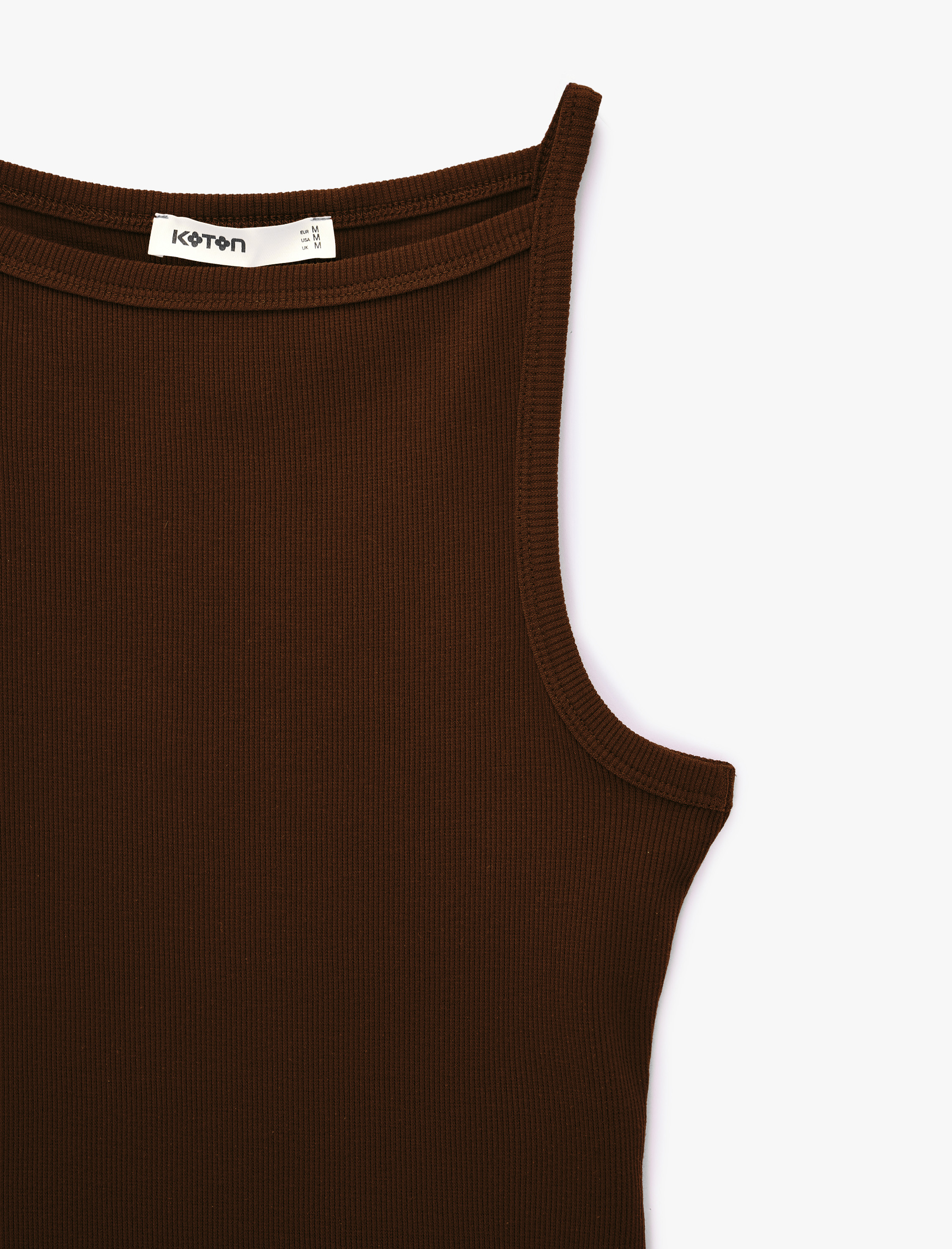   Kaşkorse Kolsuz Pamuklu Slim Fit Askılı Kare Yaka Üst