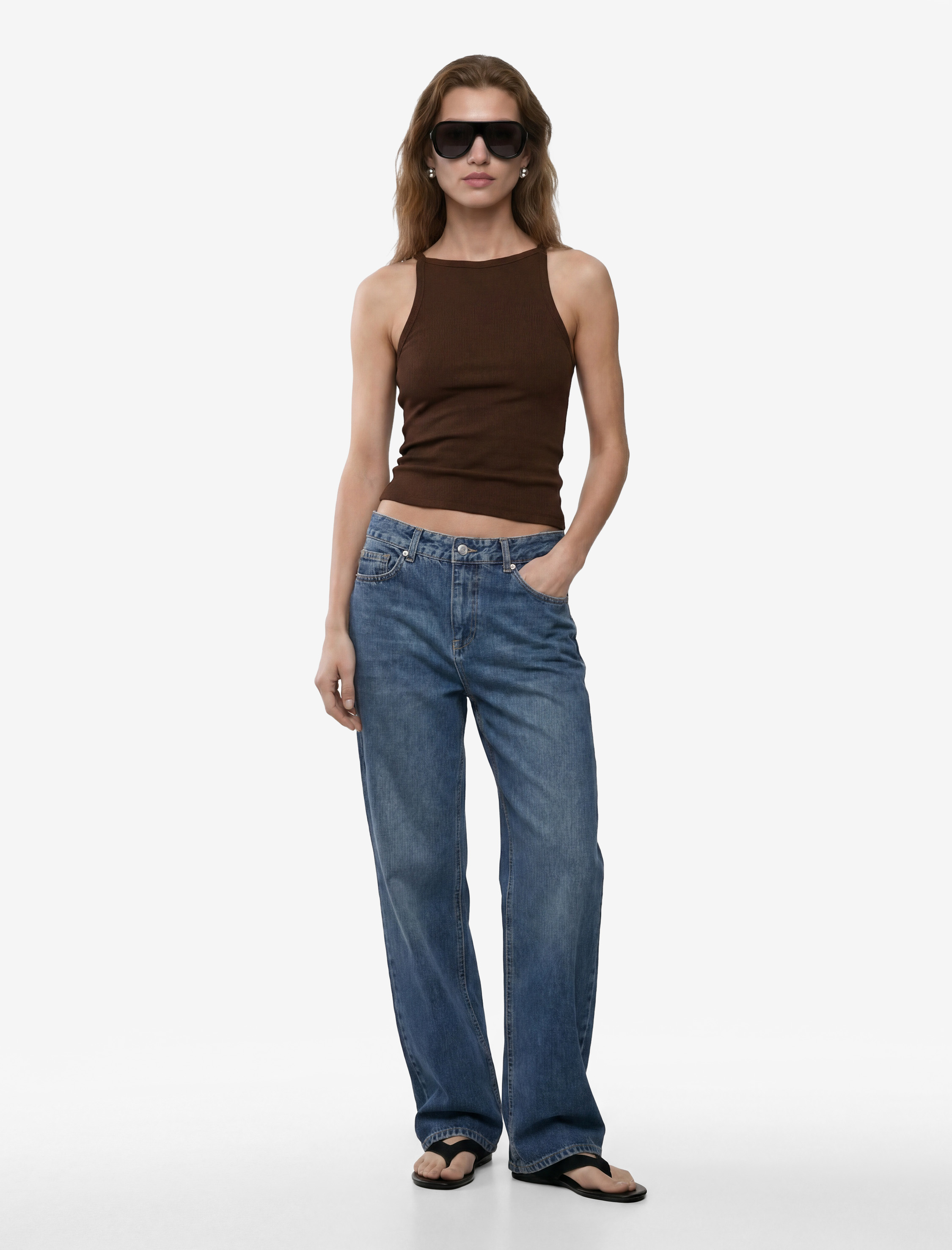   Kaşkorse Kolsuz Pamuklu Slim Fit Askılı Kare Yaka Üst