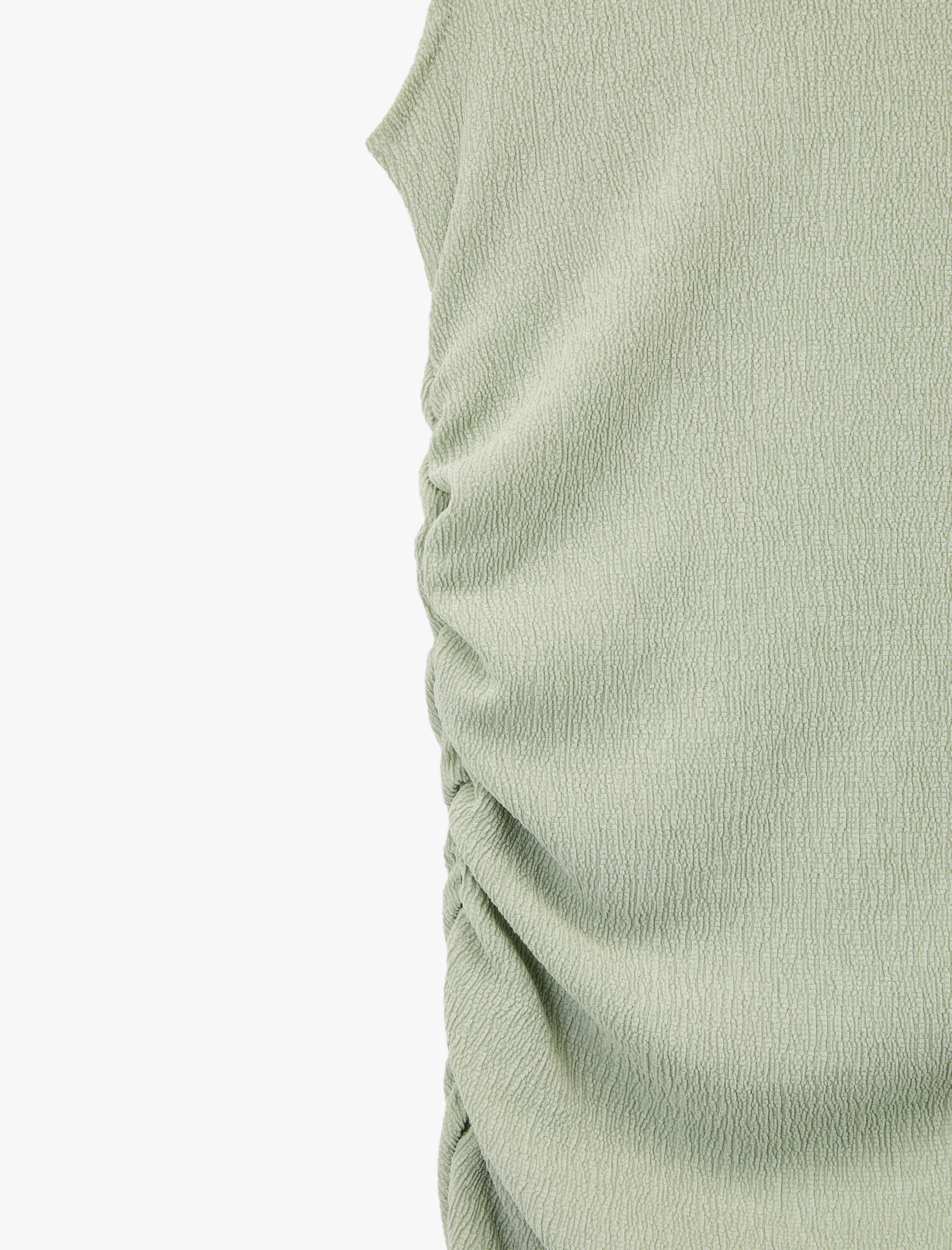   Slim Fit Kolsuz Bisiklet Yaka Viskon Karışımlı Bodycon Drapeli Uzun Elbise