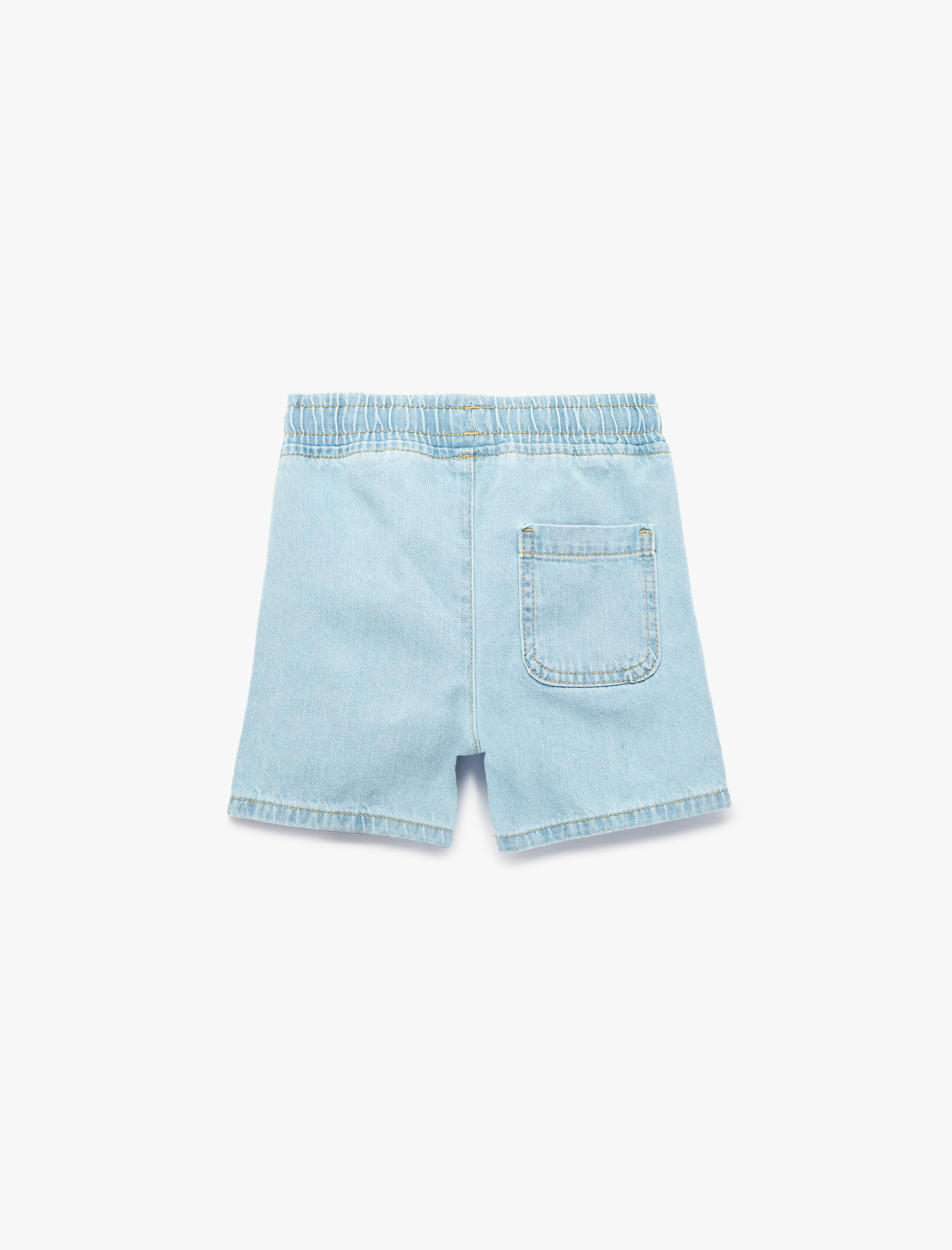  Erkek Bebek Pamuklu Cepli Beli Bağcıklı Denim Şort