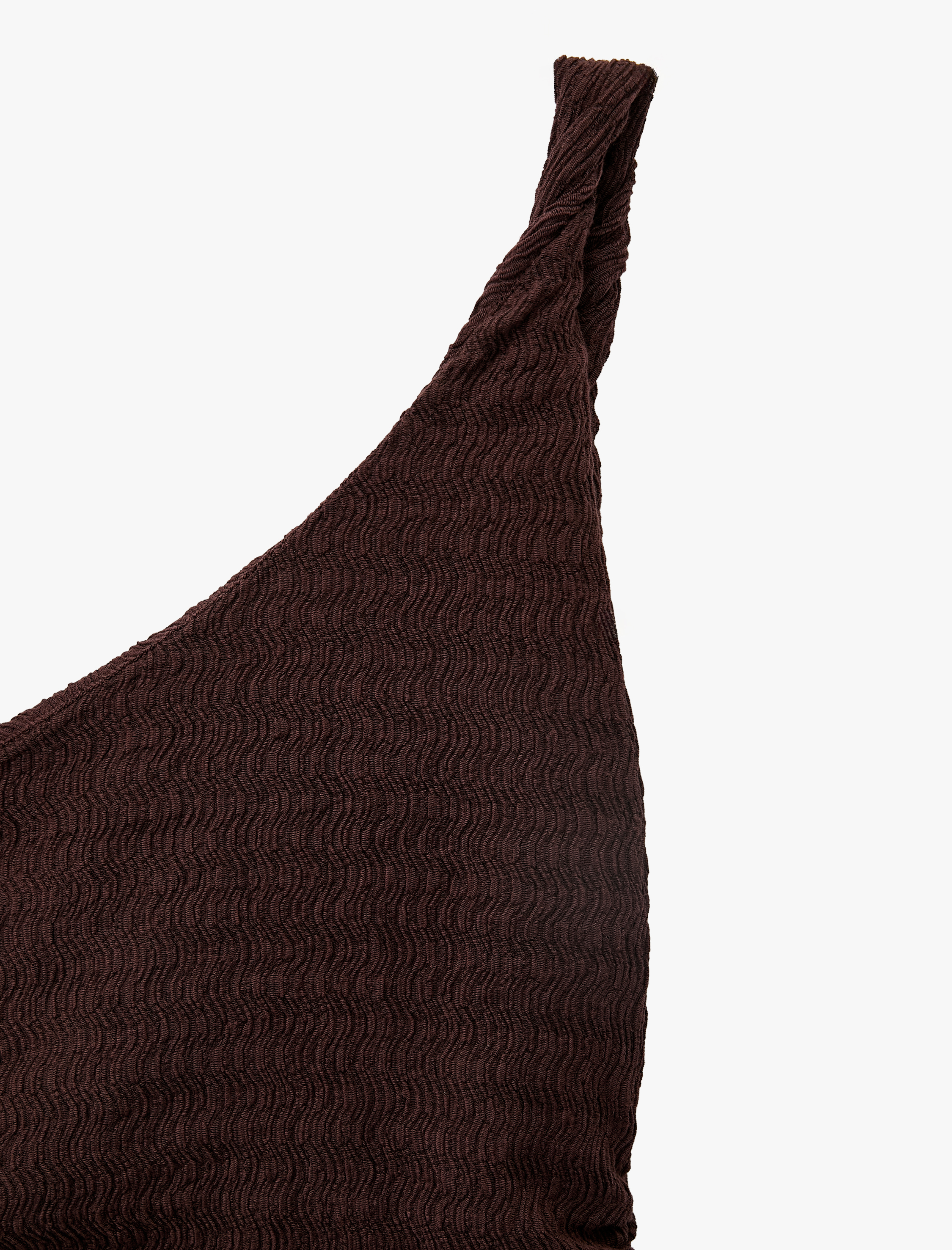   Bürümcük Kumaş Tek Omuz Kolsuz Slim Fit Drapeli Uzun Elbise