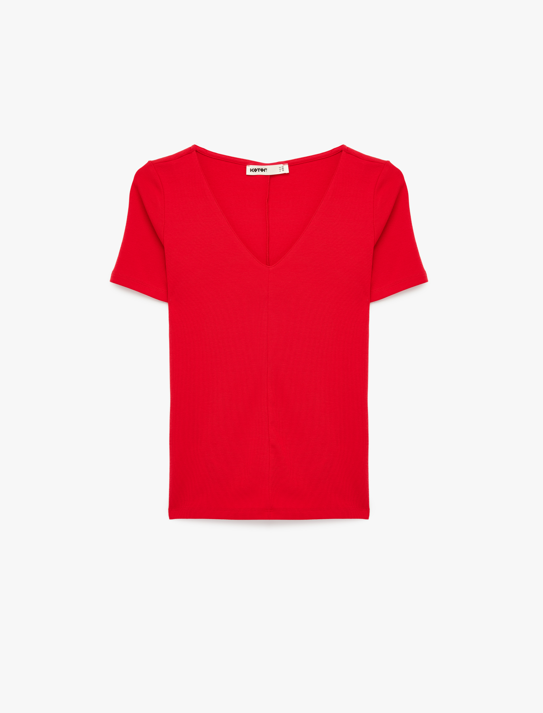   Pamuklu Slim Fit Kısa Kollu V Yaka Tişört