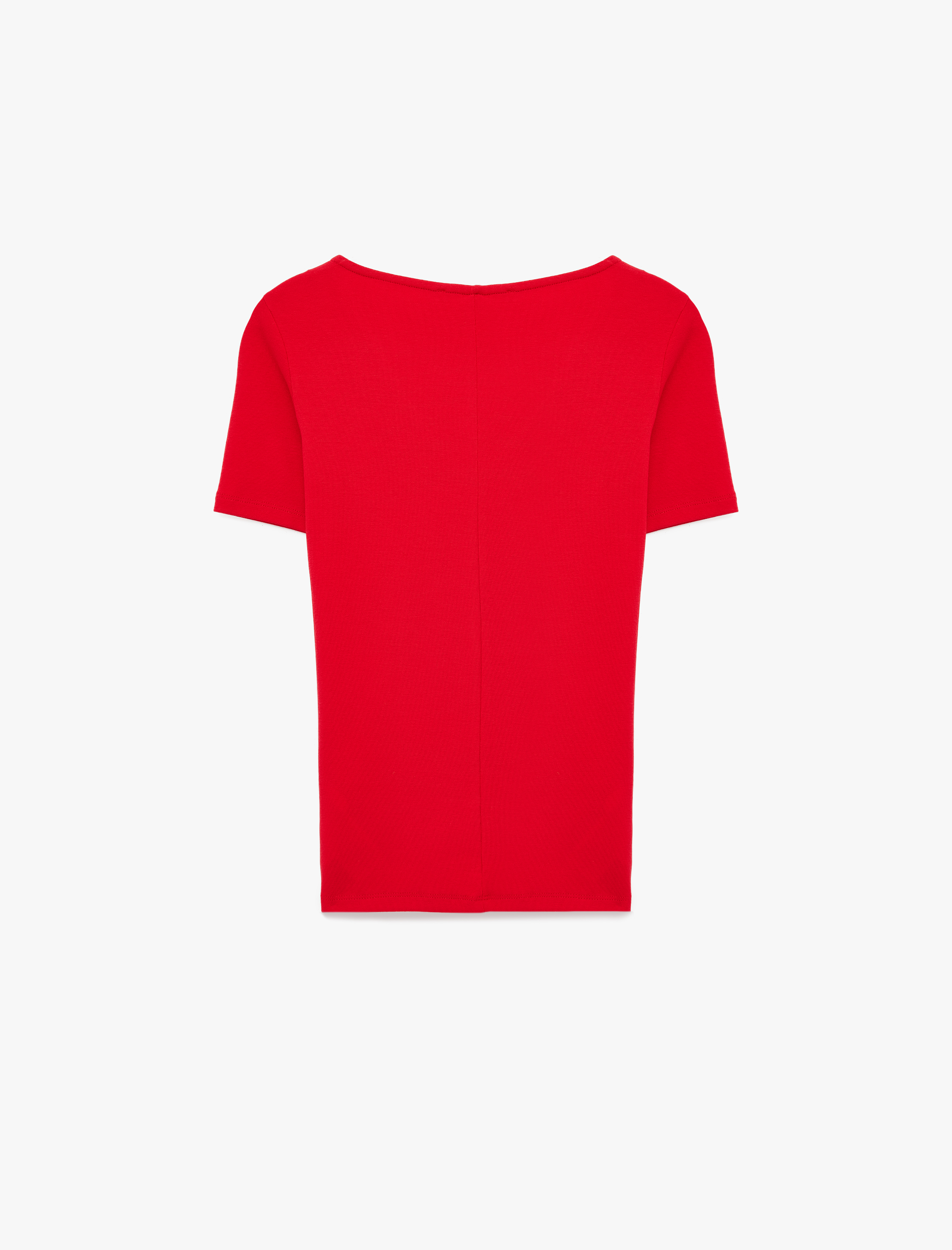   Pamuklu Slim Fit Kısa Kollu V Yaka Tişört