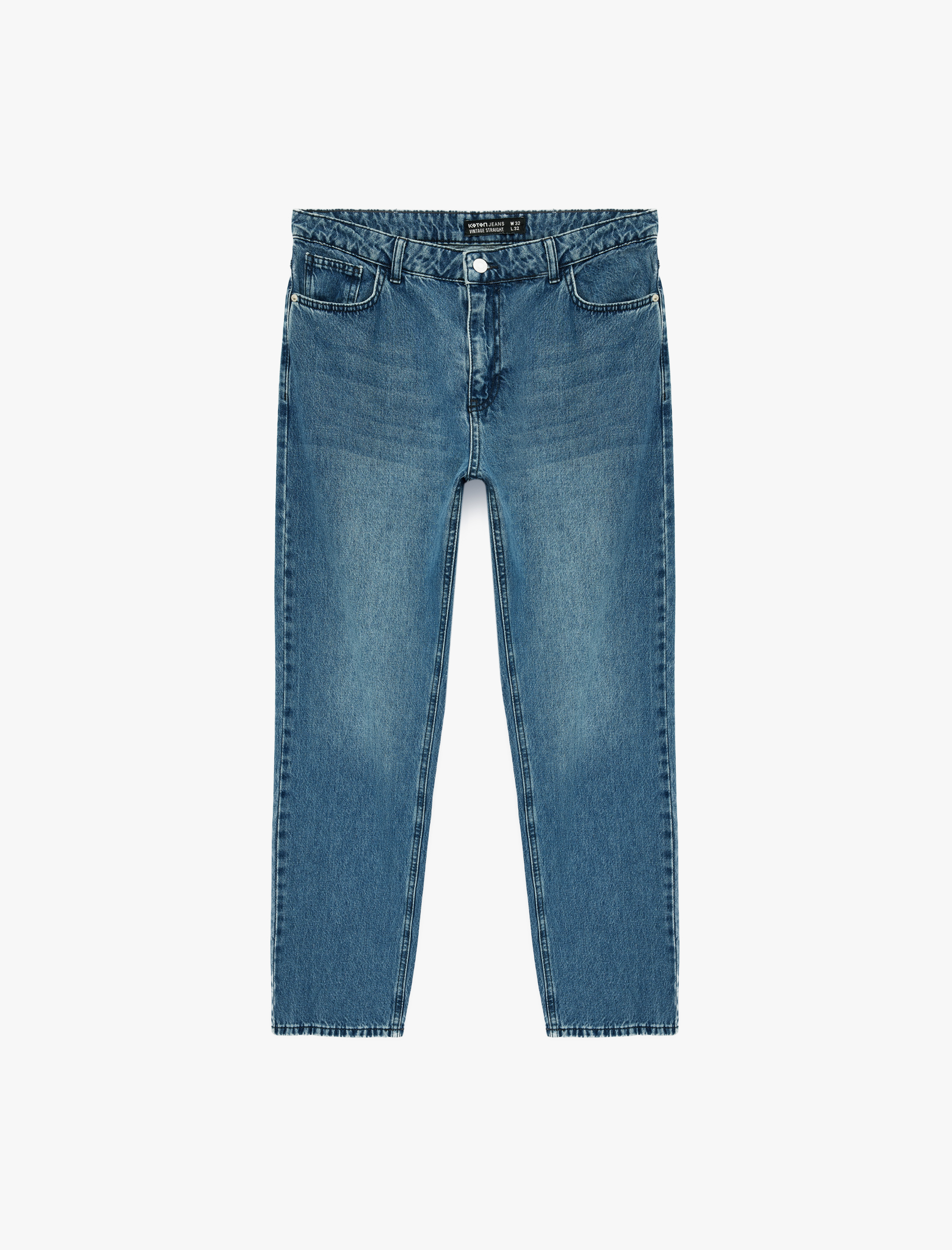  Pamuklu Normal Bel Vintage Straight Fit Jean Pantolon