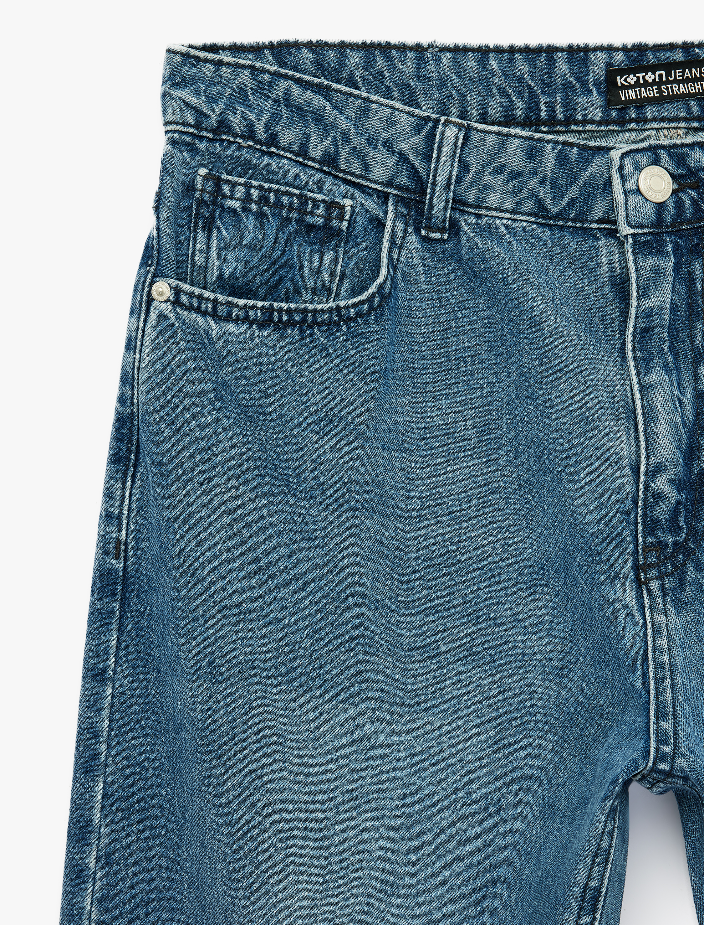   Pamuklu Normal Bel Vintage Straight Fit Jean Pantolon