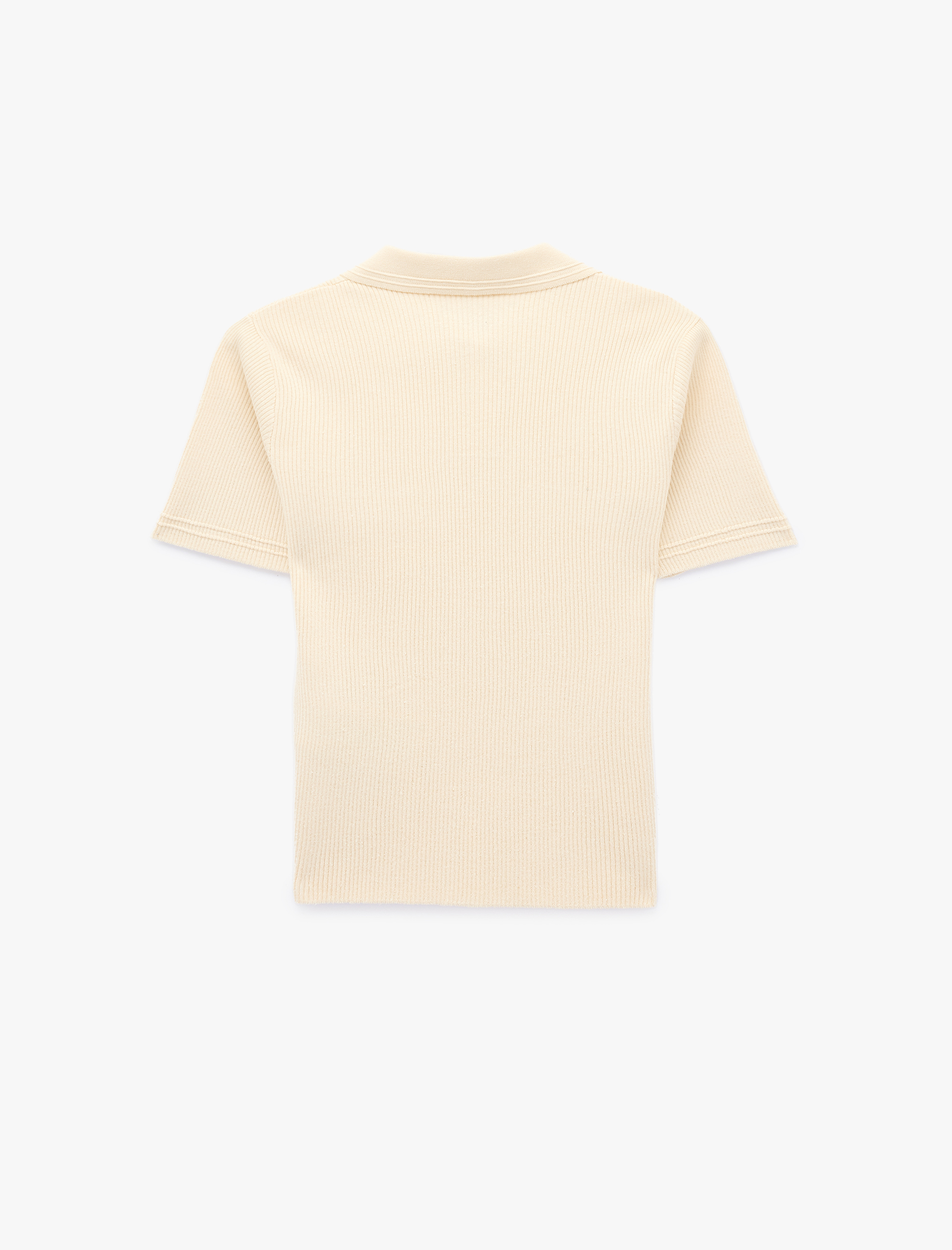   Slim Fit Yarım Düğme Detaylı Kısa Kollu Polo Yaka Triko Kazak