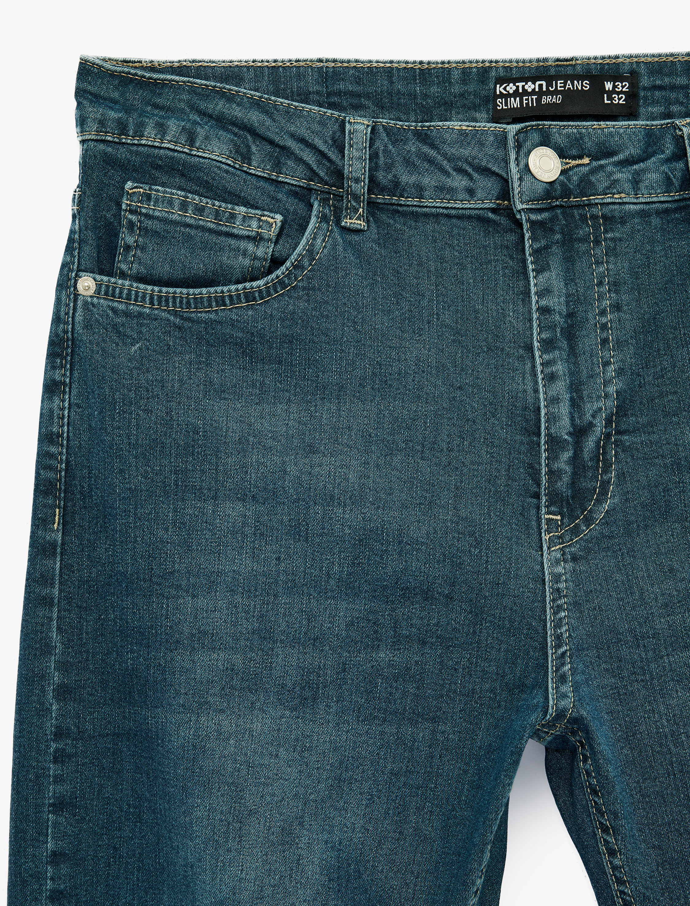   Normal Bel Cepli Pamuklu Slim Fit Jean Pantolon - Brad Jean